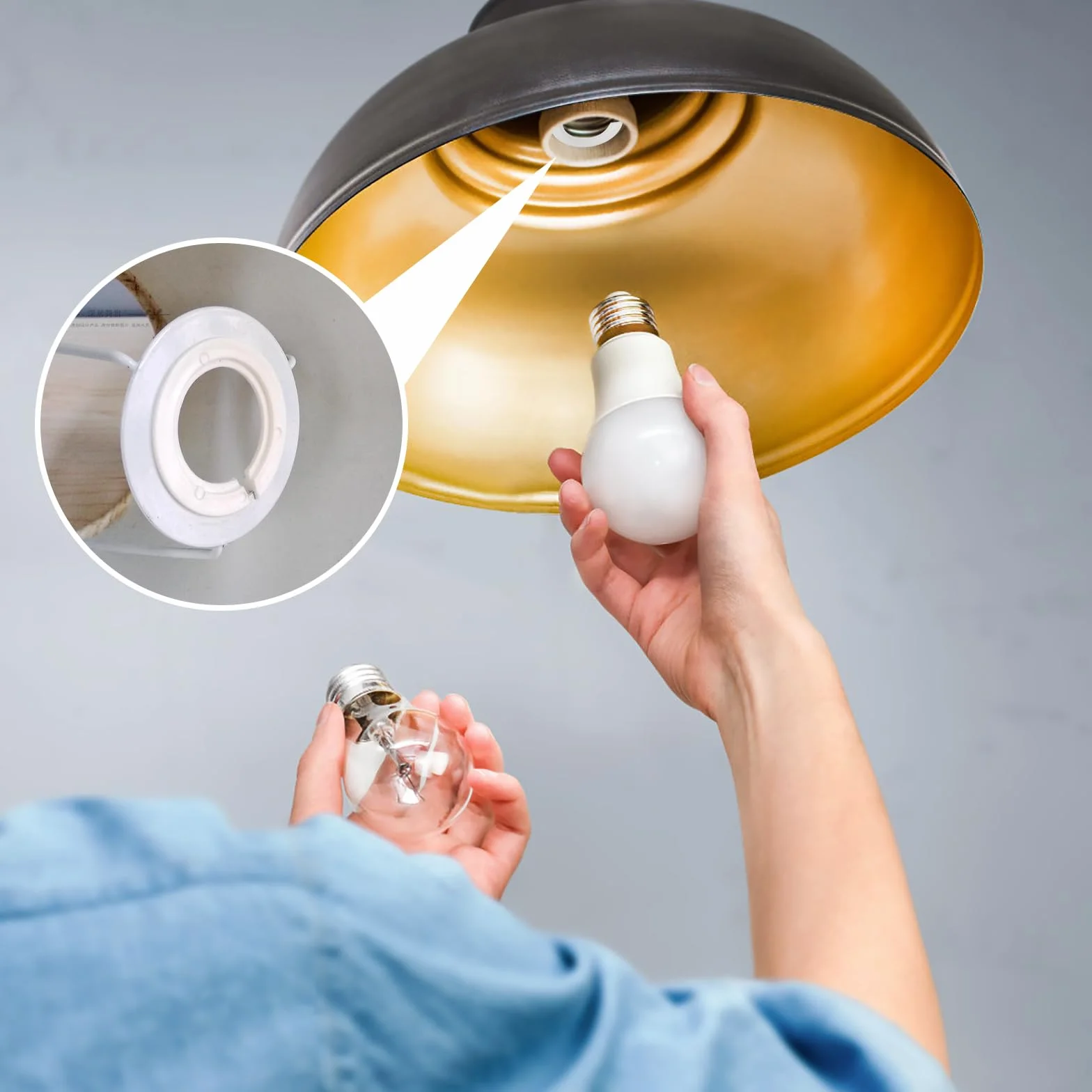 14 sztuk pierścień redukcyjny abażuru lampy, biały, pierścień adaptera klosza E27 do E14, pierścień konwertera światła, podkładka z tworzywa sztucznego, do abażuru, adaptera, złączki wymienne