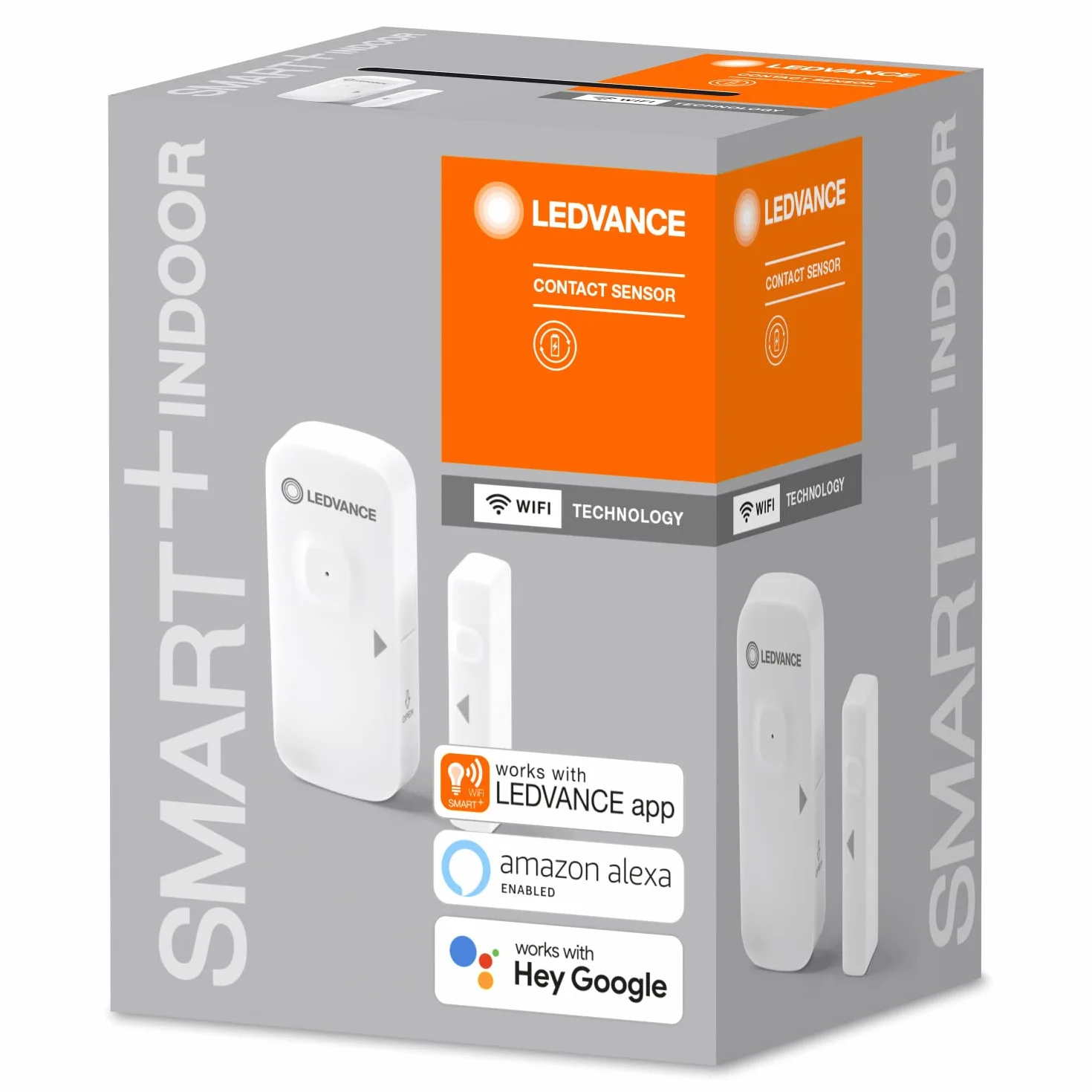 LEDVANCE SMART+ Czujnik kontaktowy z technologią Wifi do wykrywania otwartych drzwi i okien, sterowanie za pomocą smartfona, kompatybilny z Alexa i Google, opakowanie 1 szt.