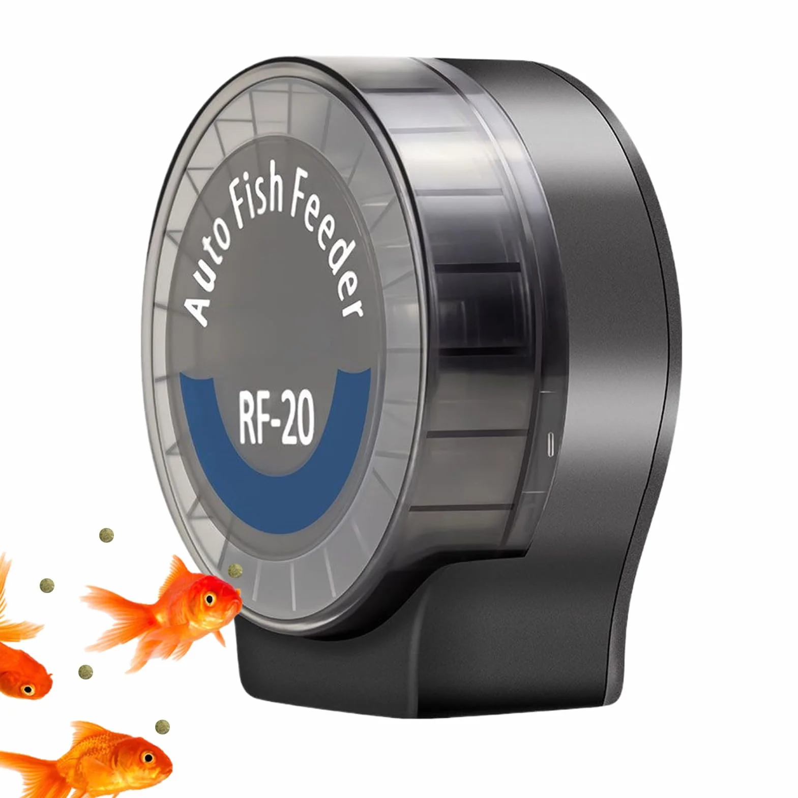 Automatyczny karmnik dla ryb, 6-stopniowy karmienie, automatyczny karmnik dla ryb Betta, 140 ml, timer, karmienie akwarium do sprzętu biurkowego, aksolotl, żółw, krewetek, żaby, biura