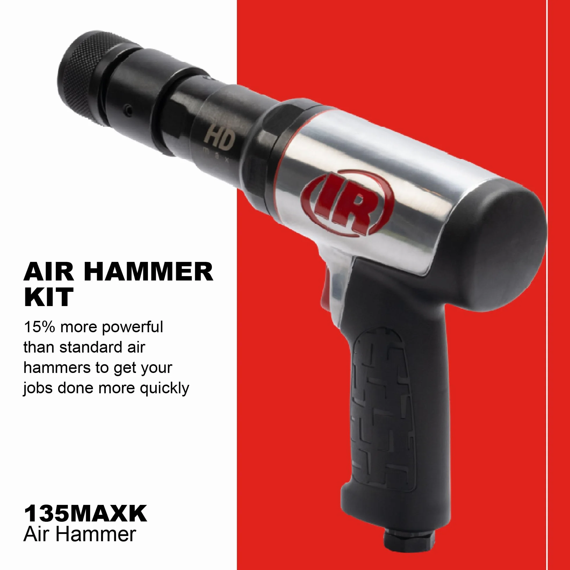 Ingersoll Rand Zestaw Młota Pneumatycznego 135MAXK - 2600 Udarów/Min, 76mm Skok, 3/4 cala, 5 Przecinaków