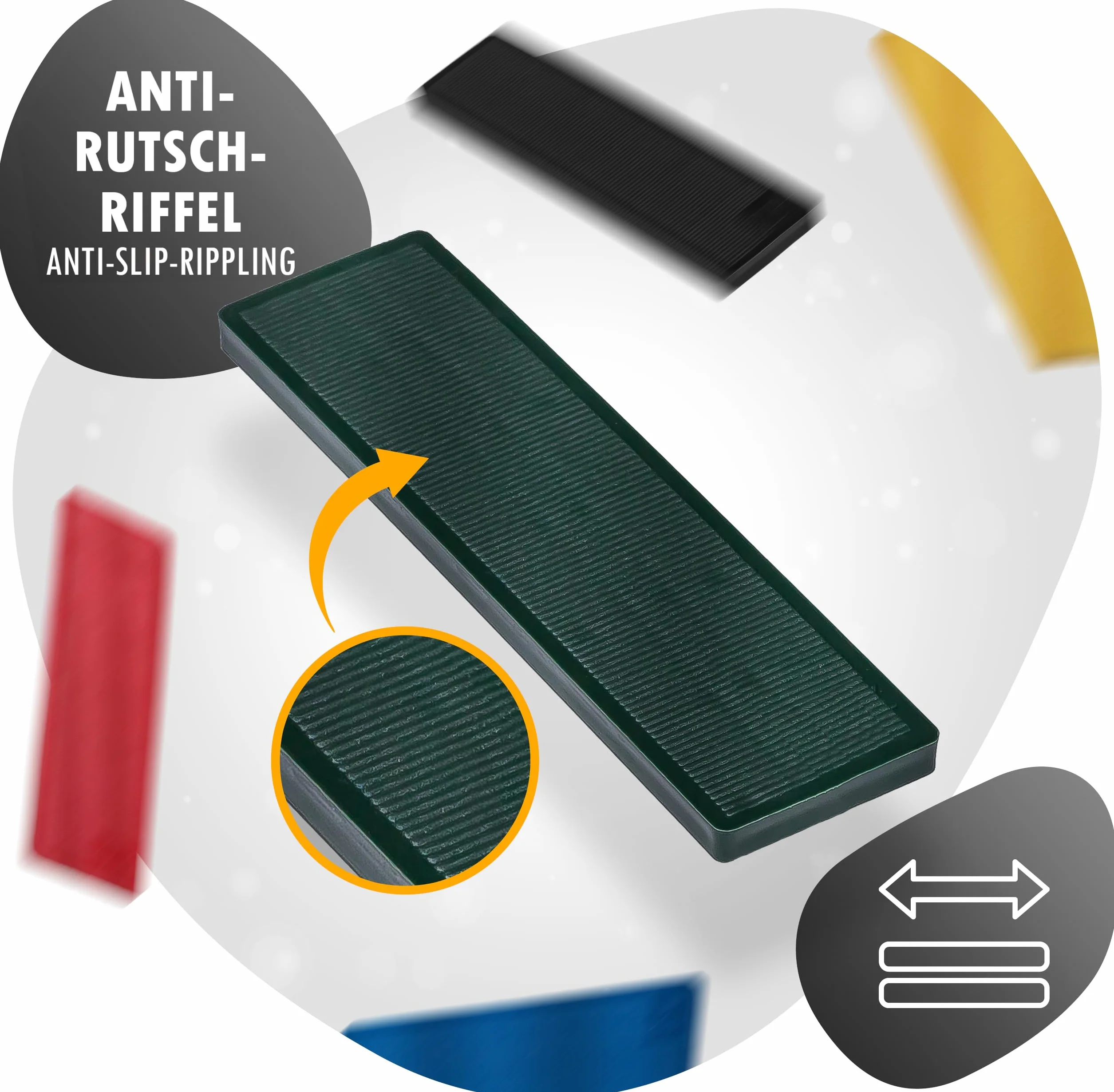 INTAKO Podkładki Dystansowe 30mm x 100mm x 2-6mm - Zestaw MIX 300 Sztuk - Kliny Montażowe Plastikowe do Okien, Drzwi, Szklenia - 60 Sztuk z Każdej Grubości