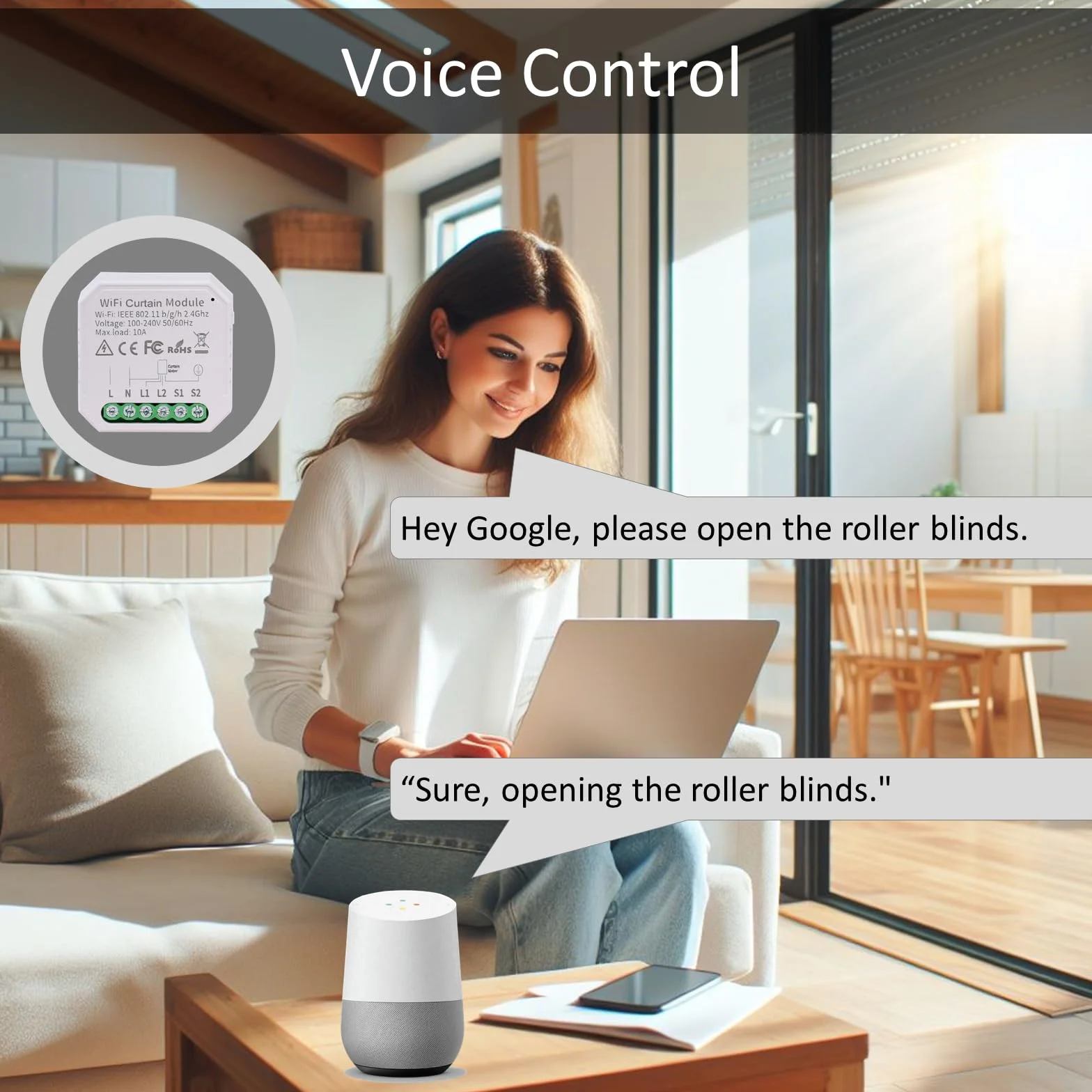 Inteligentny moduł przełącznika rolety WiFi z pilotem zdalnego sterowania do zasłon silnika/żaluzji, harmonogramów czasowych i timera Smart Smart Life/Tuya Smart, współpracuje z Alexa/Google Home