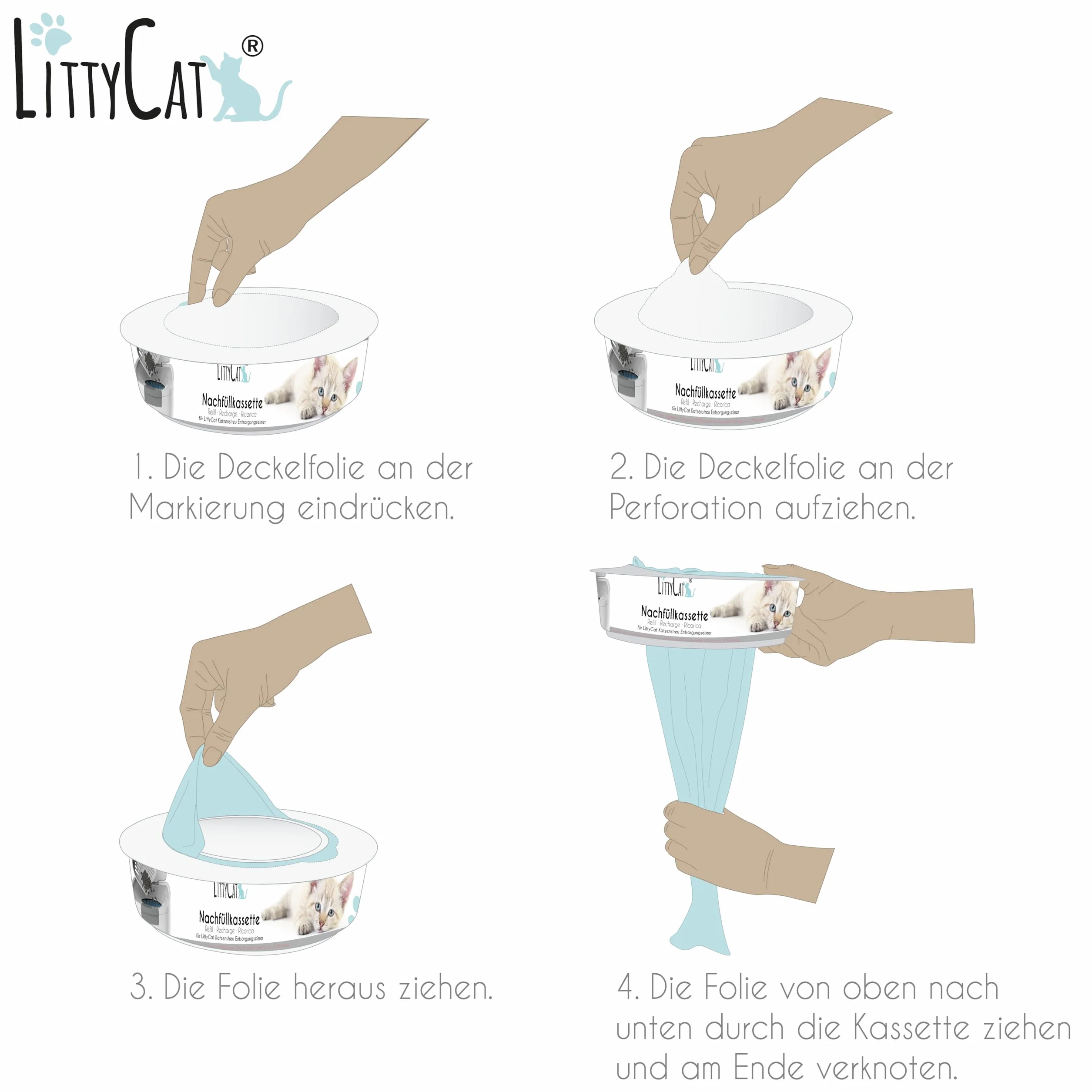 Littycat Nachfüllkassetten Katzenstreueimer 12er Pack