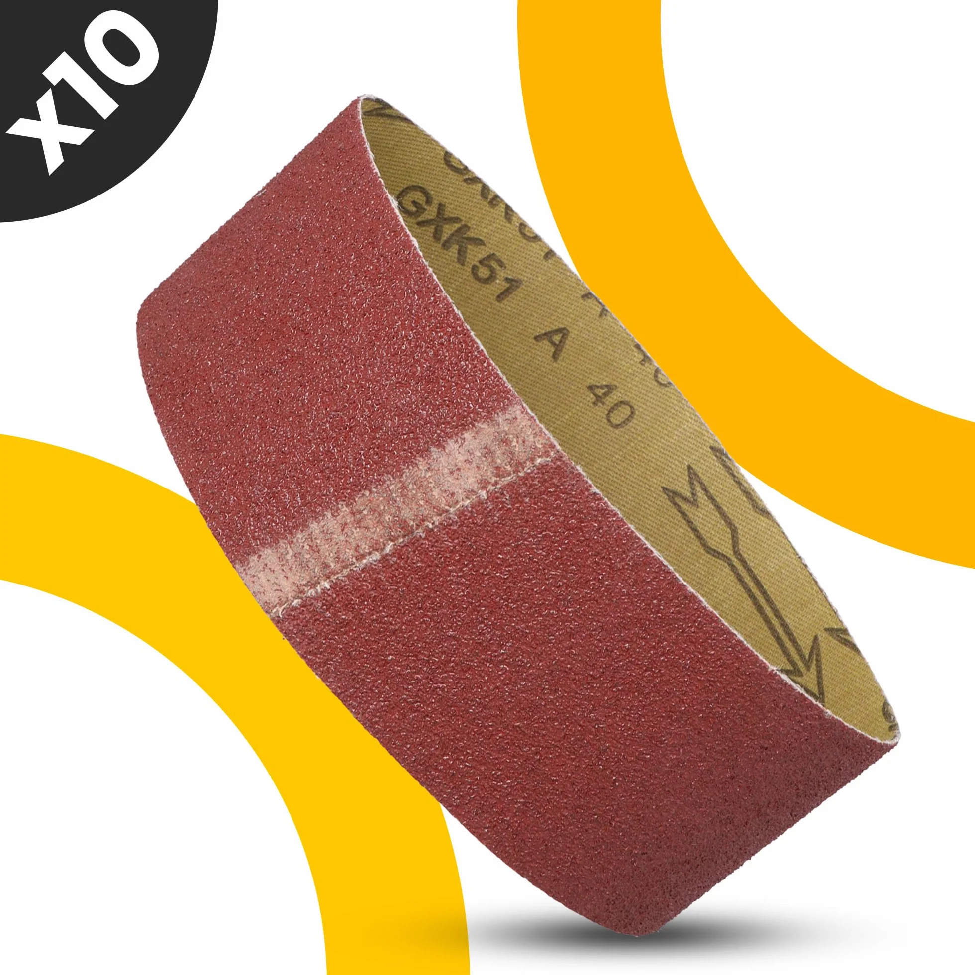 10x Pas Bezkońcowy 75x533 mm P40 Taśma Szlifierska Papier Ścierny Szlifierki Taśmowej Szlifowania Ostrzenia Usuwania Rdzy Zdzierania Wytrzymała Tkanina