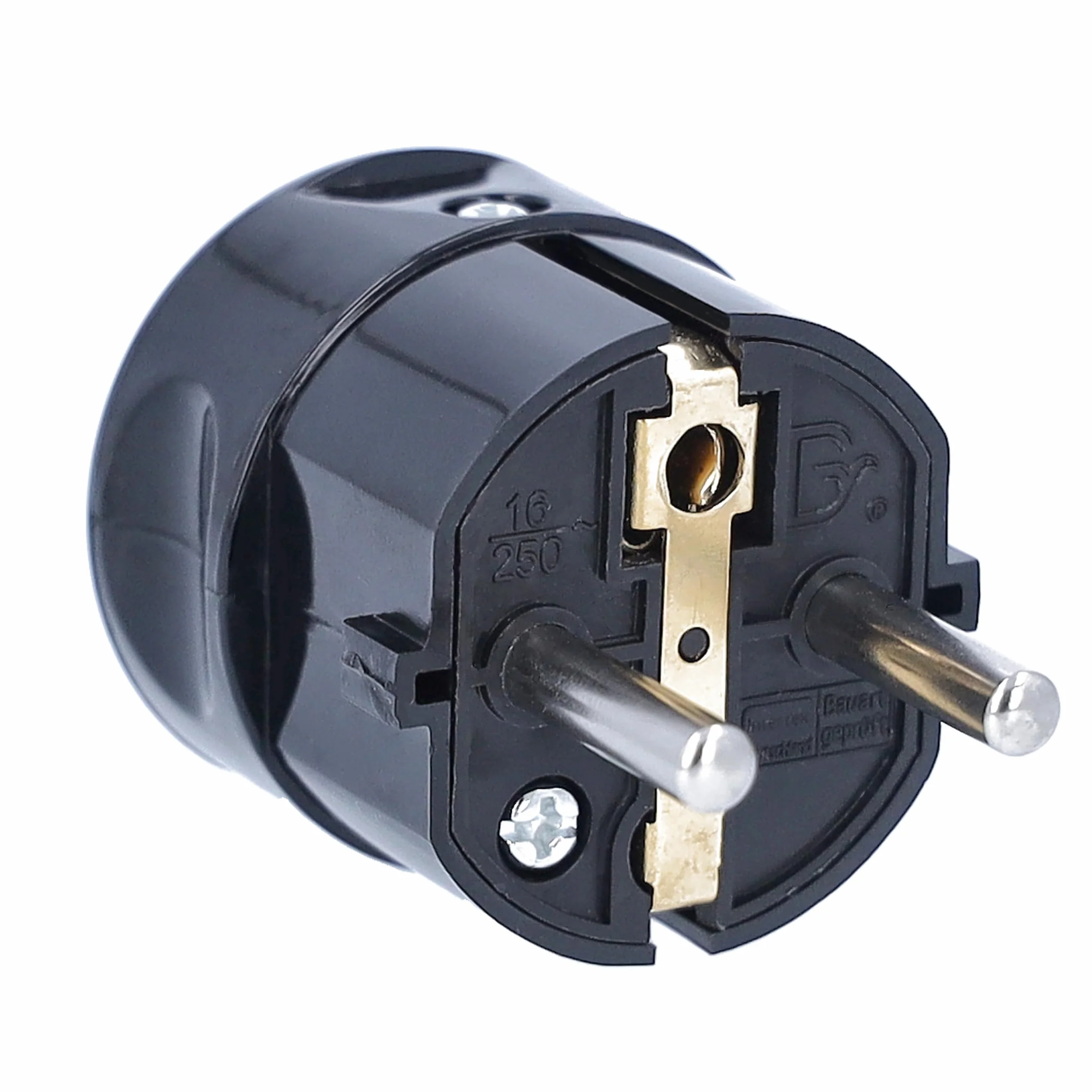 as - Schwabe 45032 Schutzkontakt-Zentralstecker, schwarz, 230 V