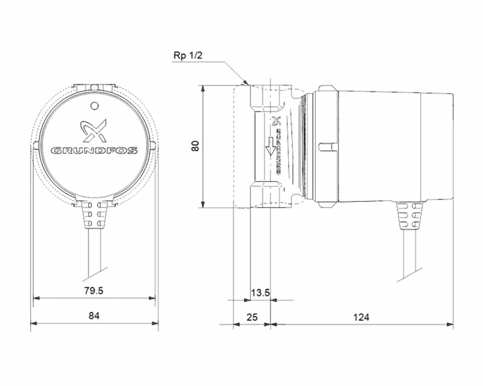 Grundfos Pompa Cyrkulacyjna ACS COMFORT 15-14 BDT PM
