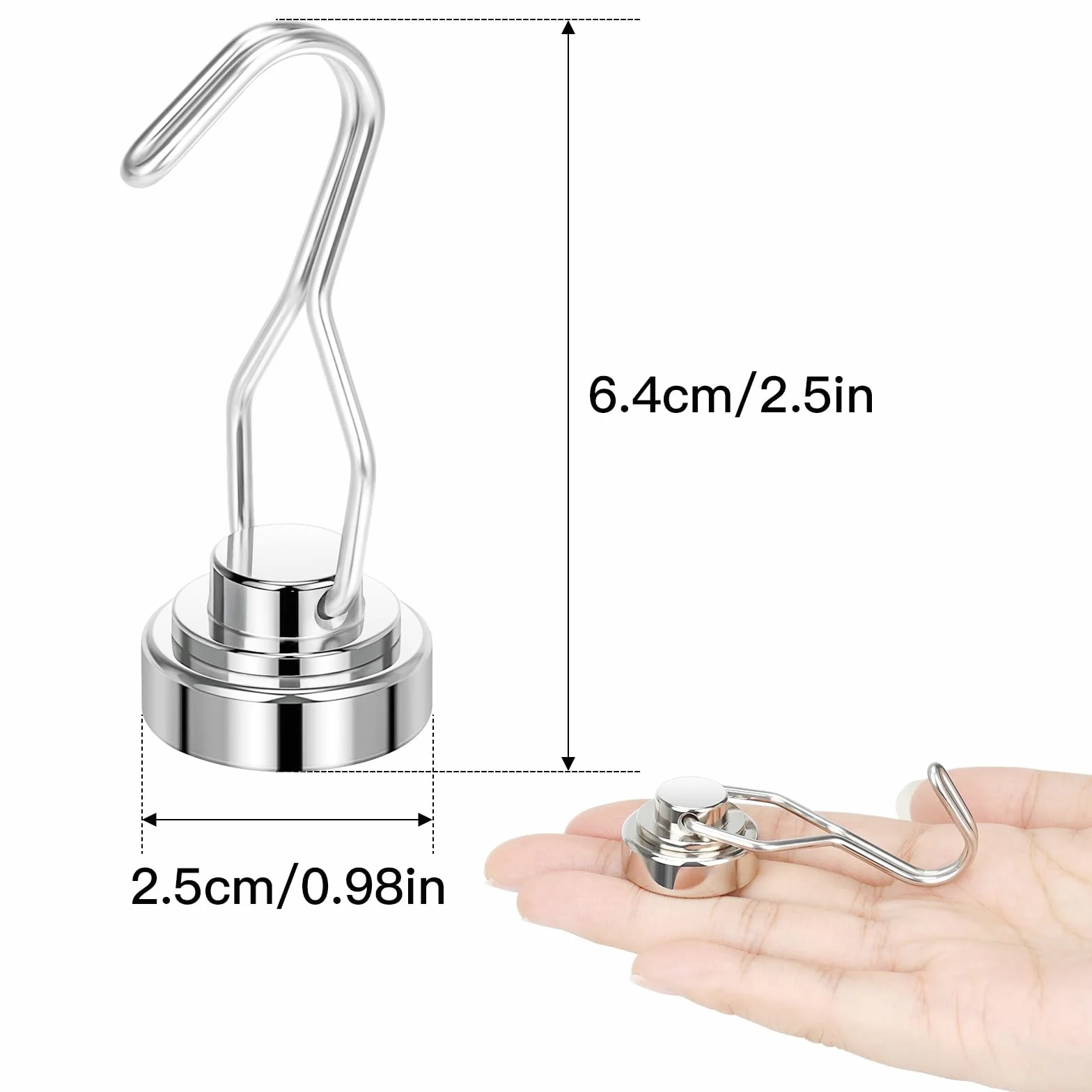 Silwy haczyki magnetyczne 25 mm 4 sztuki magnesy neodymowe