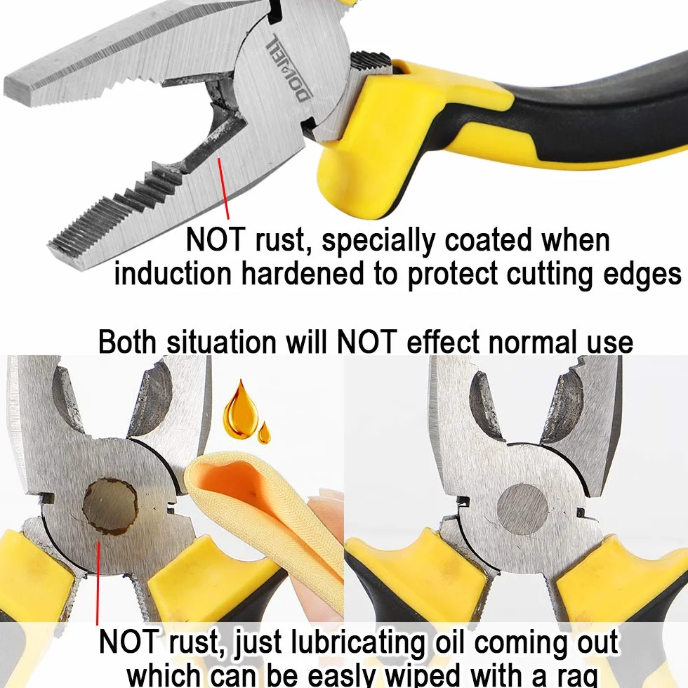 DOWELL Kombinerki Szczypce Lineman's Pliers 18 cm Nikiel Chromowa Stalowa Obcinak Do Drutu