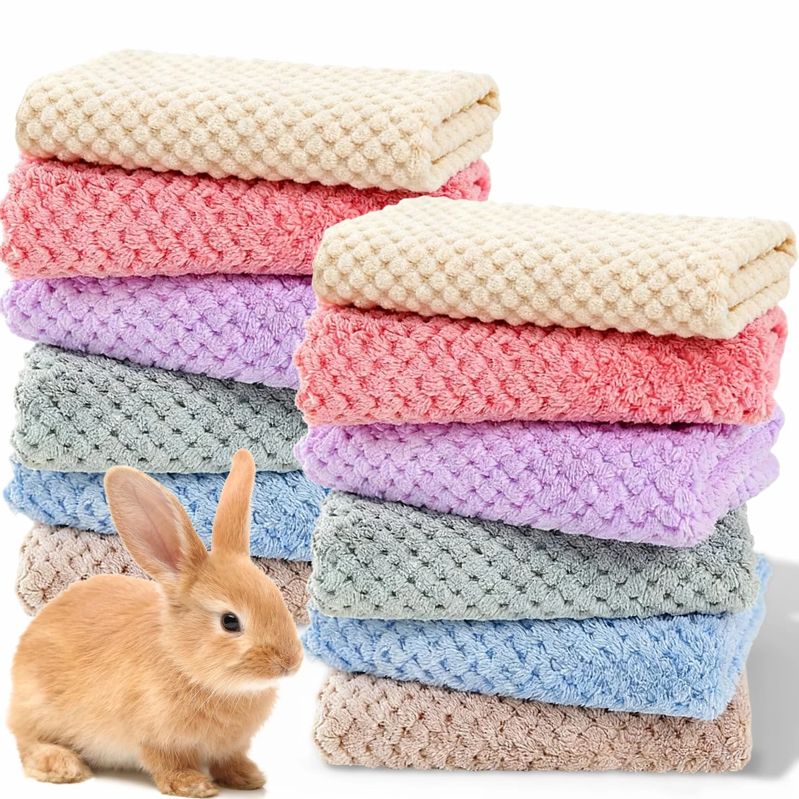 Koc polarowy dla świnki morskiej, 12 sztuk, wodoszczelny, 30 x 30 cm, do klatki świnki morskiej, wkładek, koc dla psa, kot, nadaje się do prania, puszysty, dla chomików