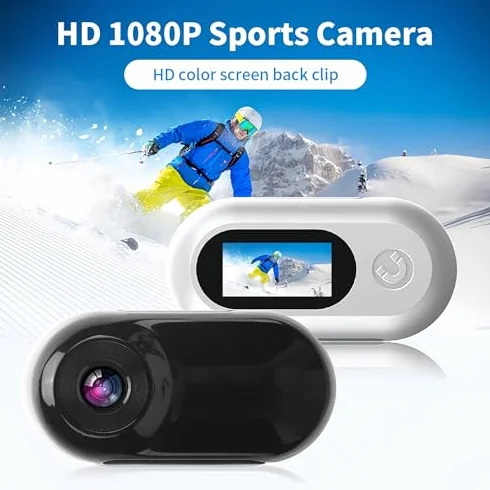 Bewinner Nowa obroża dla kotów 4K 8MP WiFi | przenośna bezprzewodowa kamera sportowa | szerokokątny aparat 120° do kasku i 30 m kamera podwodna do sportów na świeżym powietrzu, biały