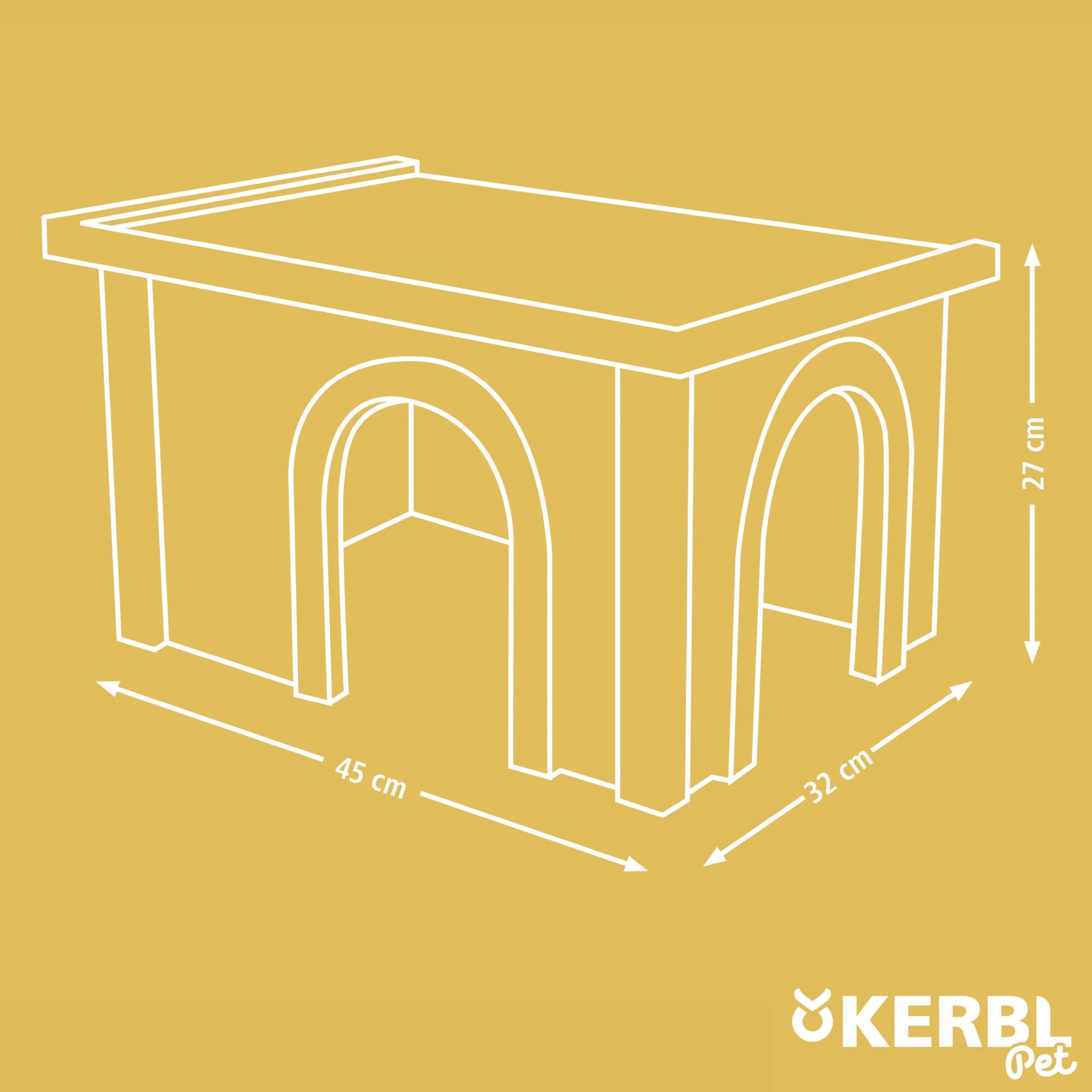 Kerbl 82852 Domek dla Gryzoni, Brązowy, 45 x 32 x 27 cm