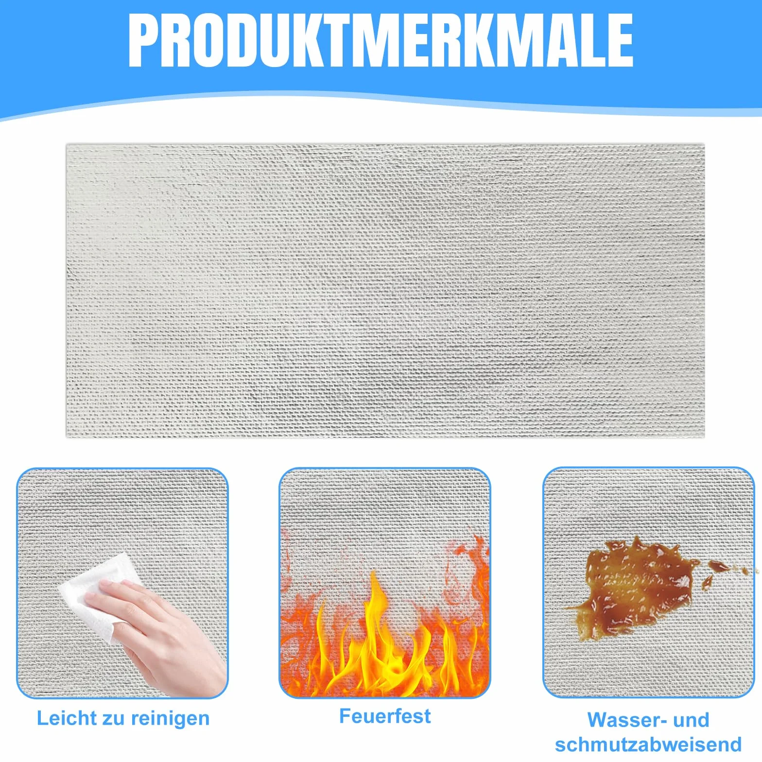 Aluminiowa mata chroniąca przed wysoką temperaturą, izolacja z włókna szklanego, materiał odblaskowy (60 x 200 cm)