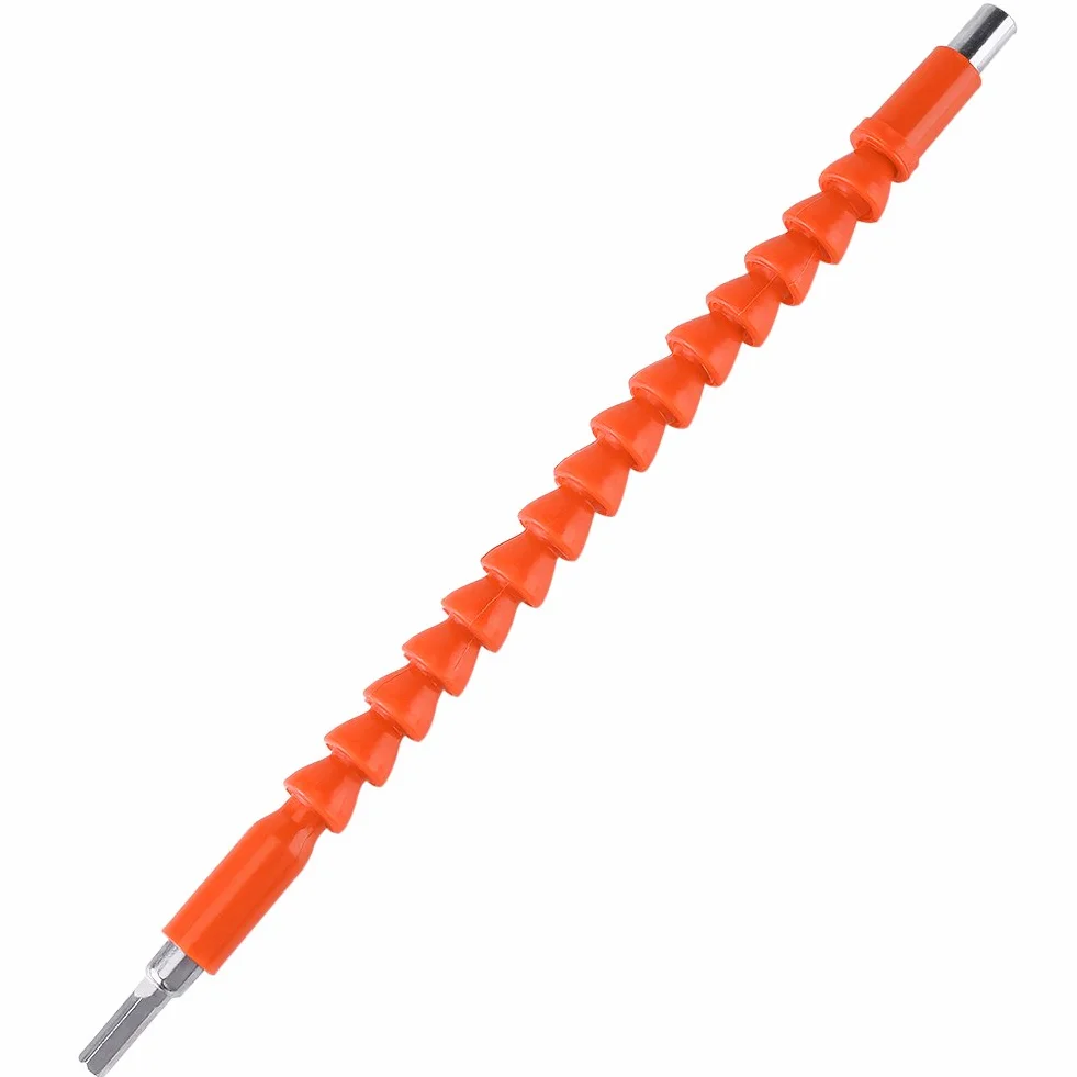 Elastyczne przedłużanie śrubokręt bity 1/4" sześciokątny trzon 290 mm do wiertarek (pomarańczowy)