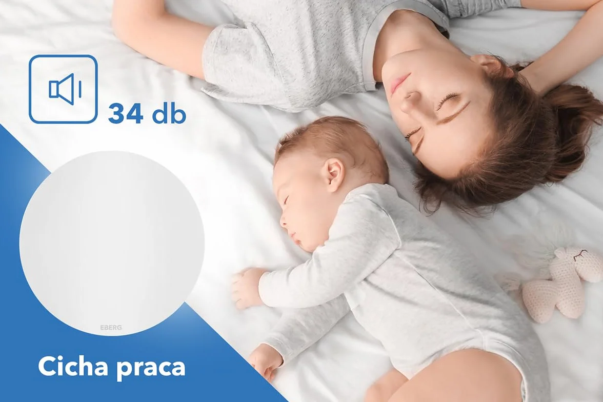 EBERG AXO Wentylator łazienkowy, cichy wentylator wyciągowy z łożyskiem kulkowym do łazienki i WC, montaż ścienny i sufitowy