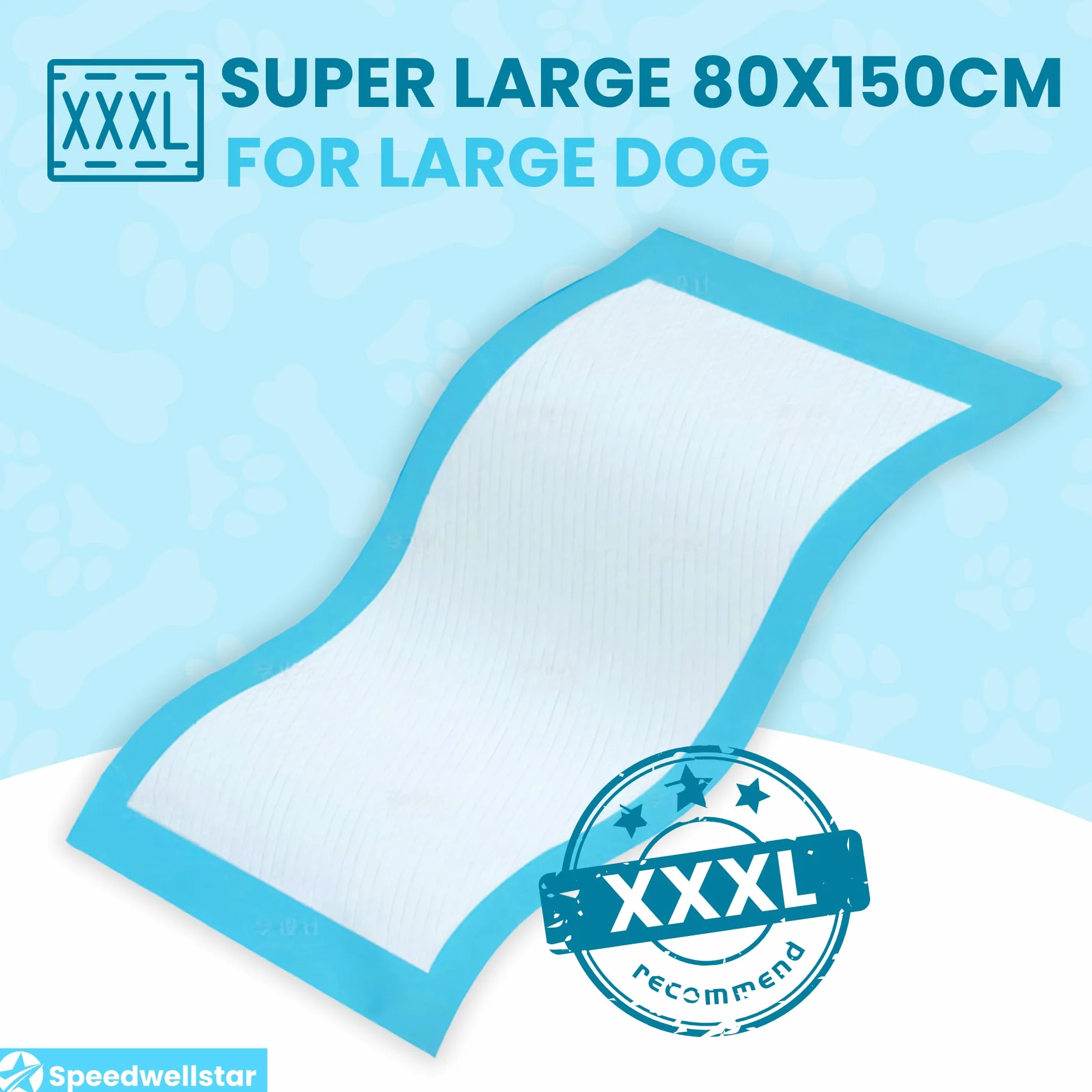 Podkłady treningowe dla psów bardzo duże 150 x 80 cm super chłonne 2300 ml – Maty higieniczne dla szczeniąt i dorosłych psów, bezzapachowe, opakowanie 20 sztuk od Speedwellstar
