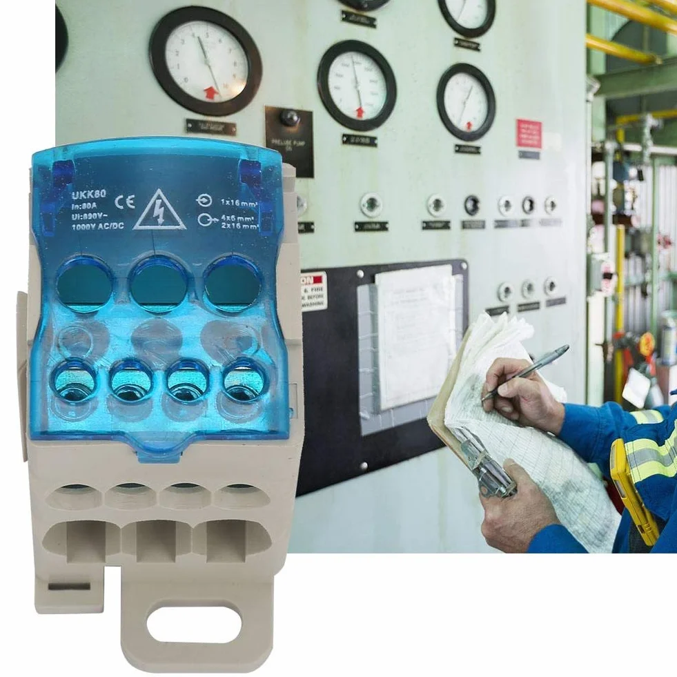 80A Skrzynka przyłączeniowa elektryczna Blok Skrzynka przyłączeniowa Złącze przewodu elektrycznego Szyna DIN Skrzynka ochronna dystrybucji zasilania