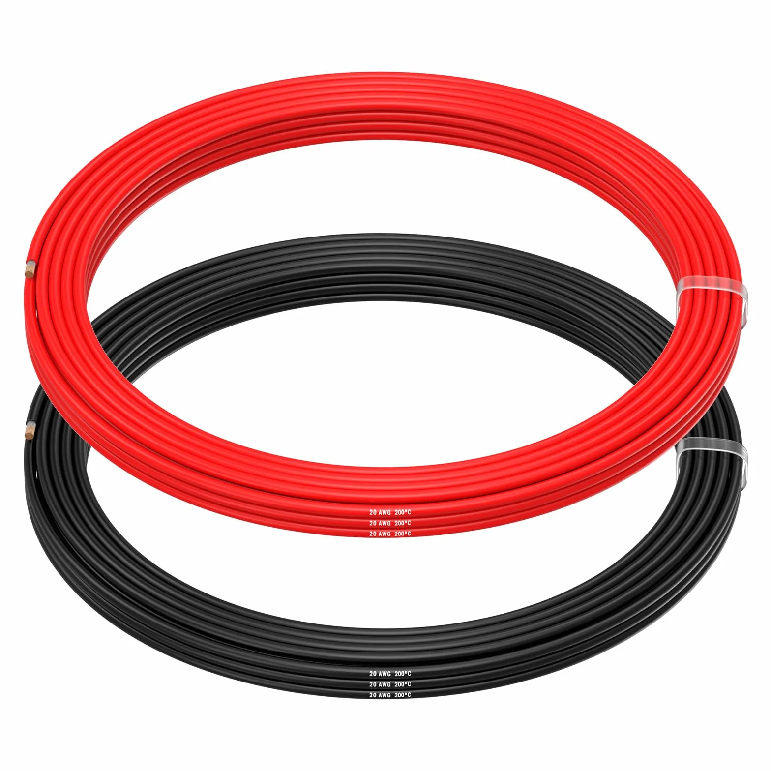 MMOBIEL 20 AWG Elektryczny Przewód - 20 Gauge (0,52 mm²) Cyna Kabel Miedziany - 2 Oddzielne Przewody Czerwony i Czarny Każdy 5 m do Naprawy Elektryczne, Czujniki, RC, Drony, Przewody Głośnikowe