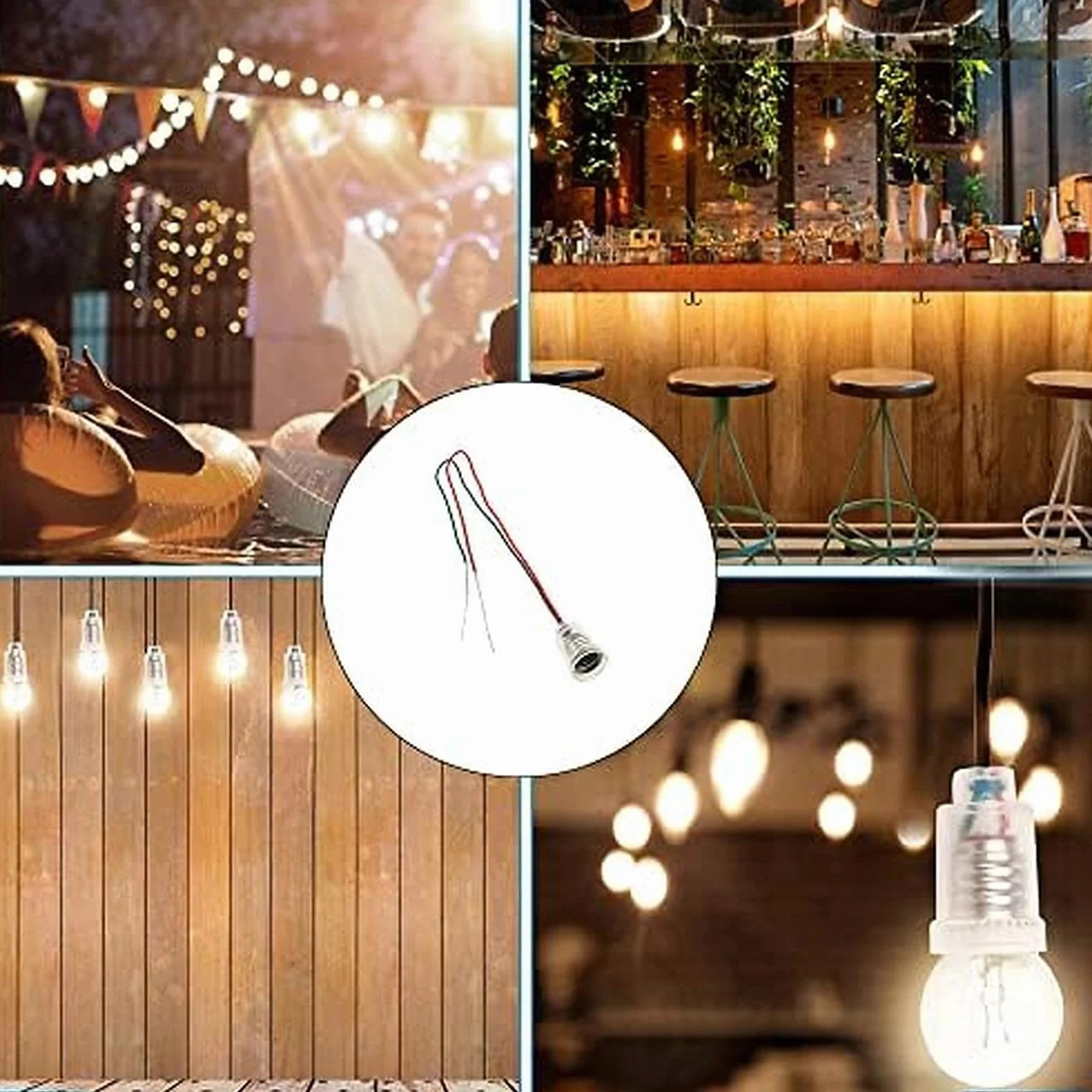 12 sztuk oprawek lampowych E10 z drutem 220V 0,5A 5W gniazdo z plastikowym uchwytem do śrubowych lamp LED - akcesoria do domowych eksperymentów elektrycznych