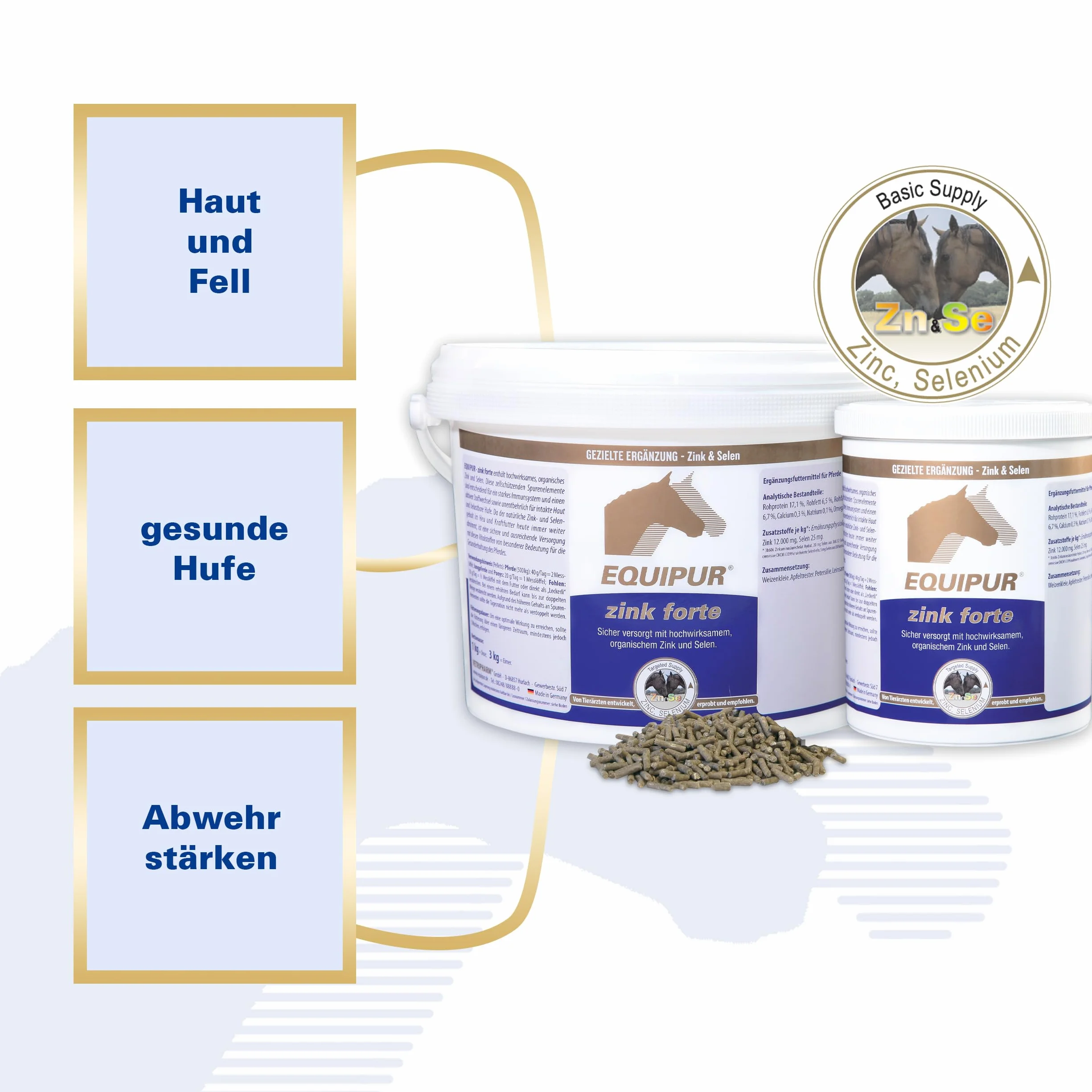 EQUIPUR - Zink forte - bezpiecznie zaopatruje się w organiczny cynk i selen, 1000 g granulek w puszce