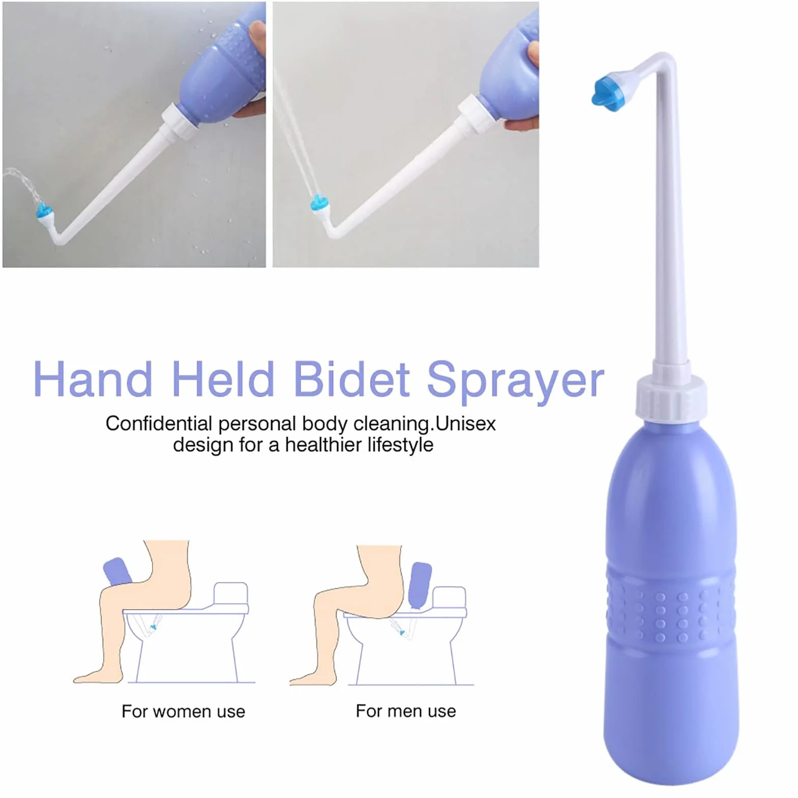 Tragbares Bidet-Sprayer, Reise-Bidet mit Hand-Bidetflasche, Wasser Waschen, Toilette, Badezimmer, Zuhause, Reise, persönliche Hygiene, Toiletten-Spray