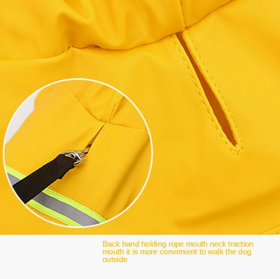 płaszcz przeciwdeszczowy dla psa, Płaszcz przeciwdeszczowy dla zwierząt Ubrania psów Wodoodporny kostium dużego psa Golden Outdoor Pet Supplies(Yellow,XXL)