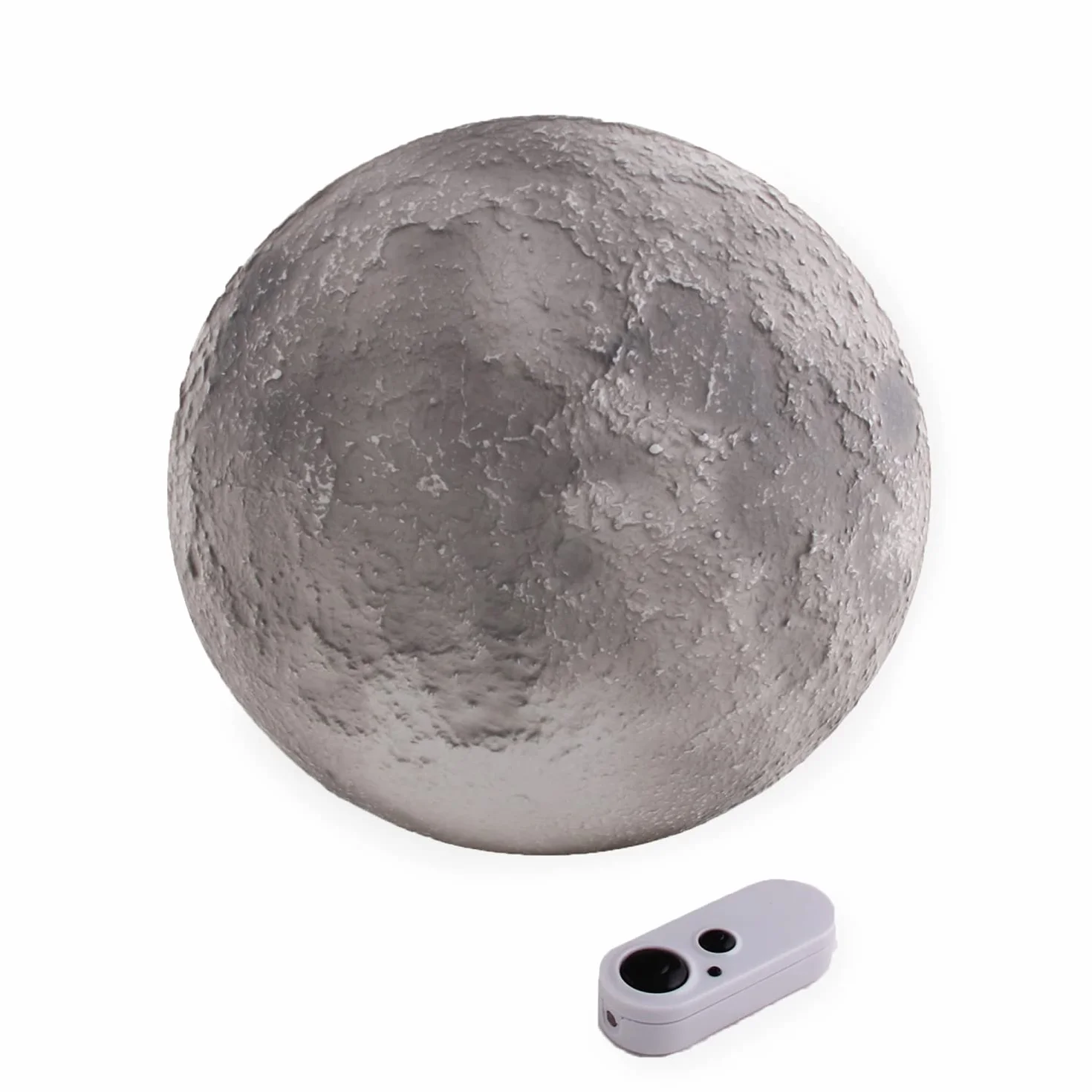 Basic Fun Moon In My Room, Uncle Milton, 18025, lampka nocna dla dzieci, cykl z 12 ustawieniami księżyca, dekoracja pokoju dziecięcego, zdalnie sterowane, miętowa lampa księżycowa dla dzieci, szara