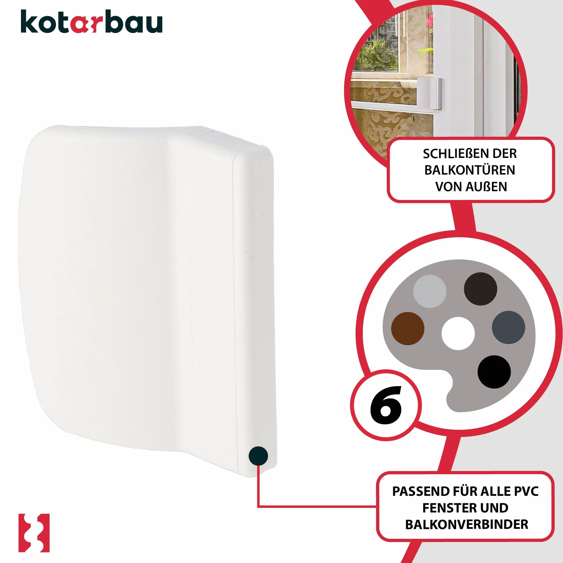 Kotarbau Zatrzask Balkonowy, Biały