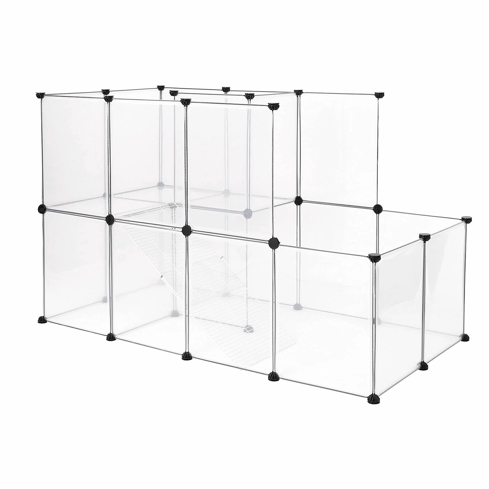 Lionto Wybieg dla królików 2 piętra 145x73x93 cm rozszerzalny z tworzywa sztucznego