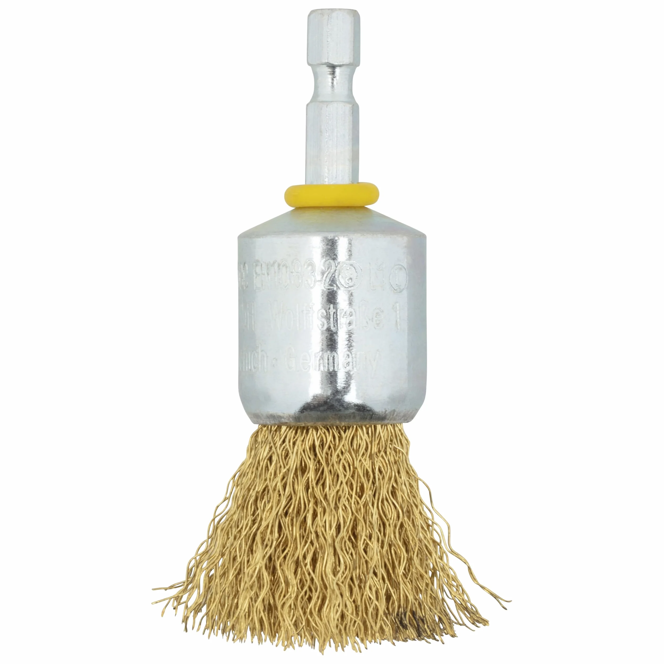 Wolfcraft 2738000 (L) cepillo laton en forma de brocha, vastago heksagonal 1/4 cala (6,35 mm), opakowanie 1, zielony