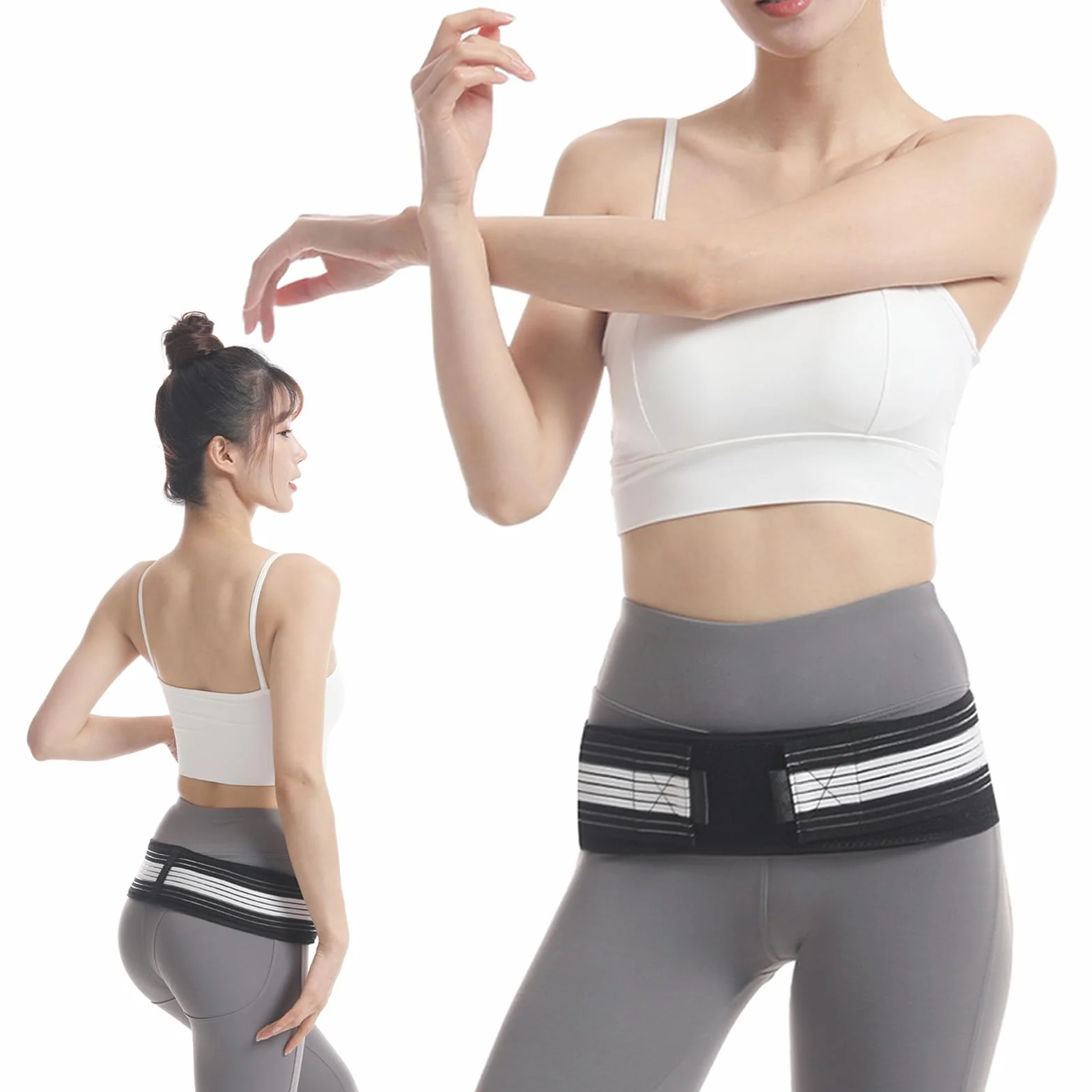 Dainely Belt 109 cm, zdrowy pasek, pasek po porodzie, antypoślizgowy, regulowany pasek wsparcia, oddychający pasek na dolną część pleców, dla kobiet i mężczyzn, Pelvic, Lumbar