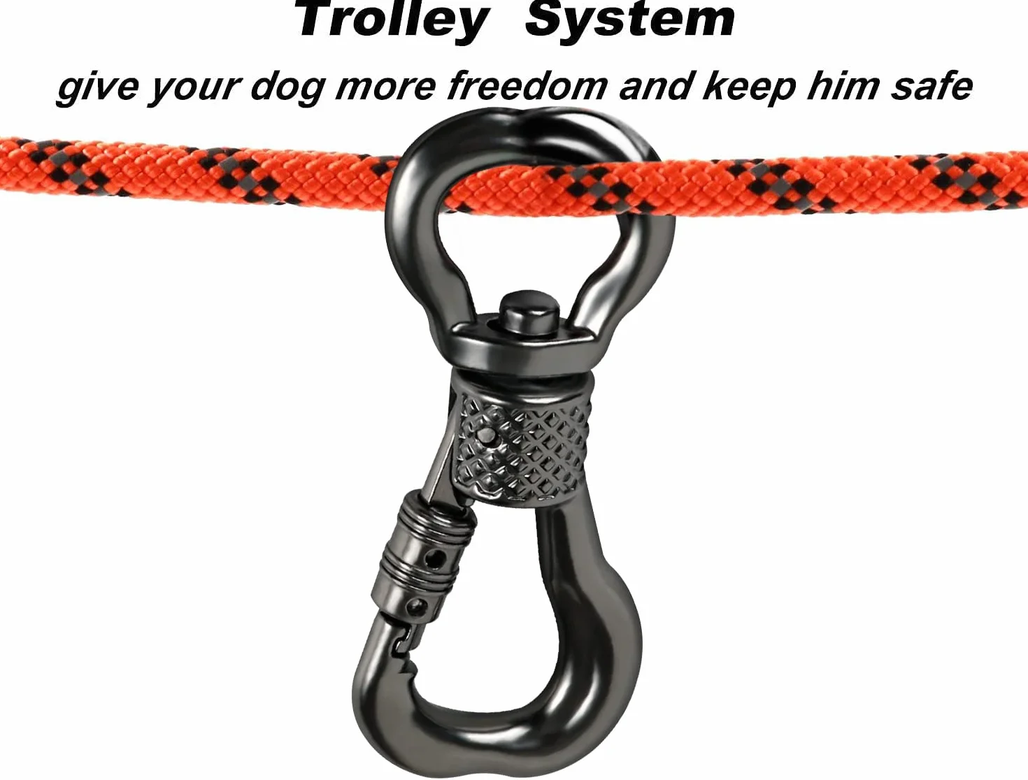 XiaZ Kabel do wiązania dla psa 15 m 90 kg przenośny system wózków górnych