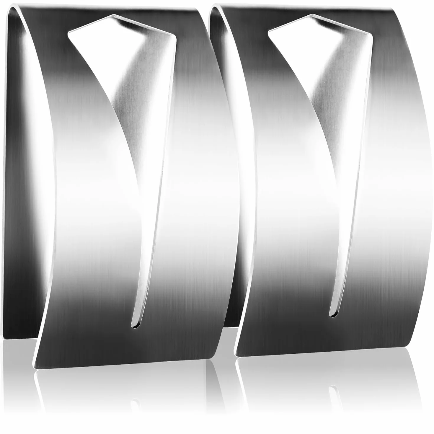 COM-FOUR® 2x samoprzylepne wieszaki na reczniki - wieszak na reczniki wykonany ze stali nierdzewnej 304 - zacisk na recznik bez wiercenia do lazienek i kuchni (2 sztuki)
