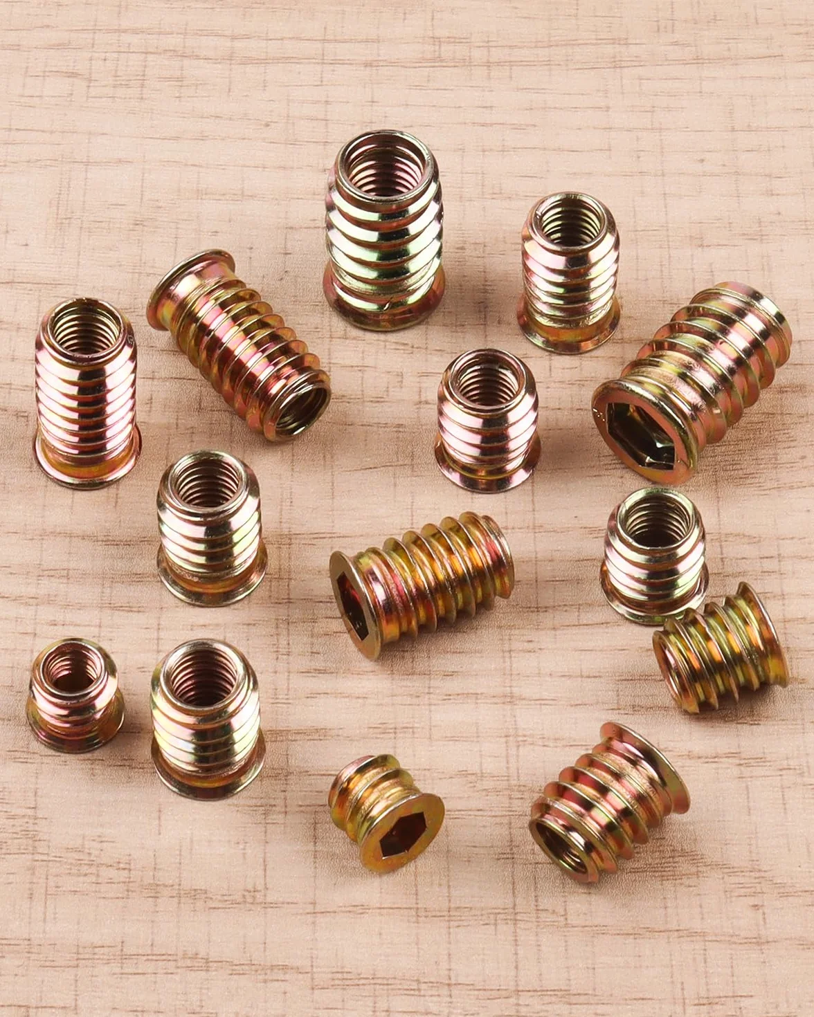 20 sztuk nakrętek wkręcanych M8 x 25 mm, Jeboler wkładki gwintowane nakrętki gwintowane tuleje gwintowane, wkładka gwintowana do drewna, tuleja gwintowana, nakrętka tulejkowa, cynk, mufy wkręcane do