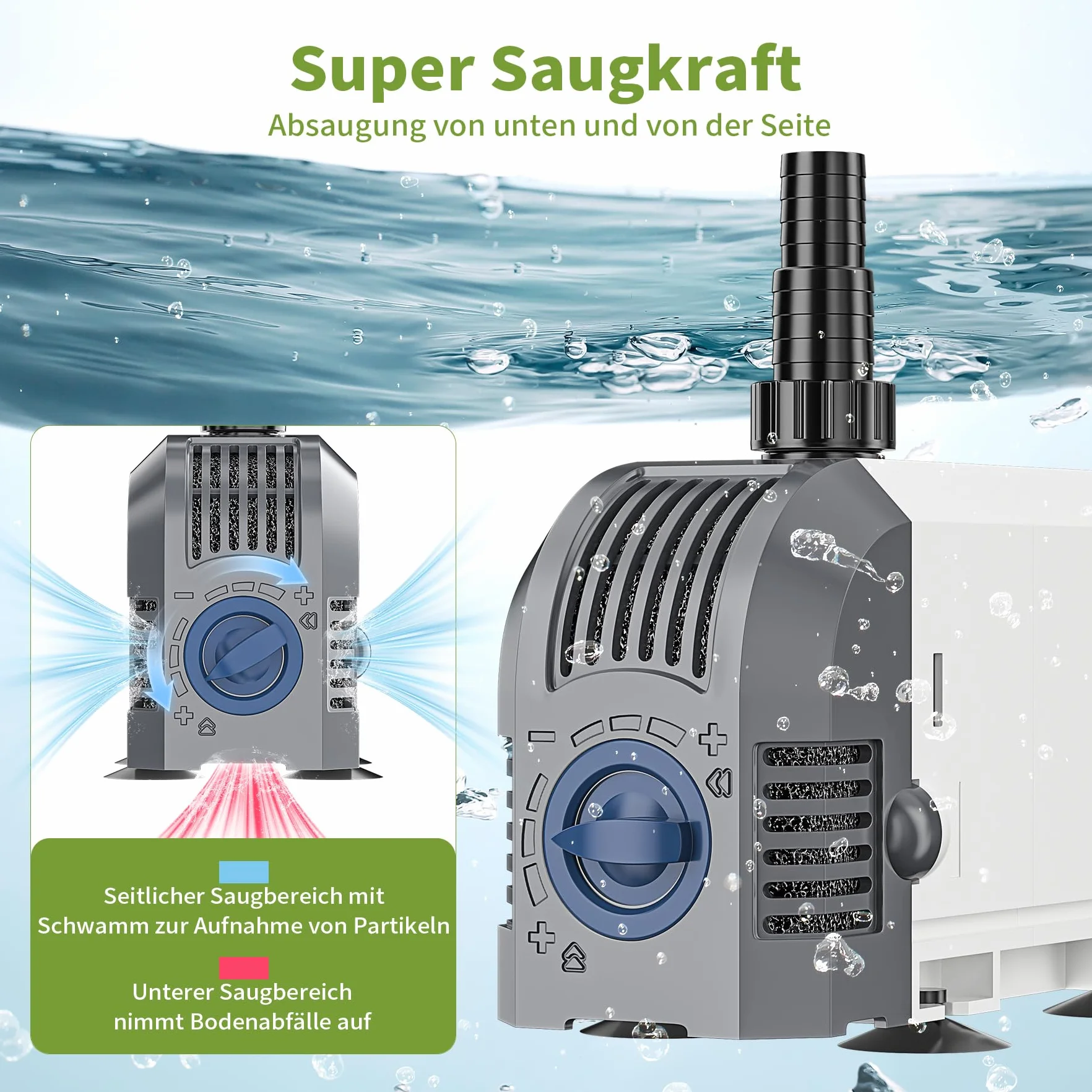 HJ-1101 wielofunkcyjna pompa submersible (dolna przyssawka) 900 l/h 20 W