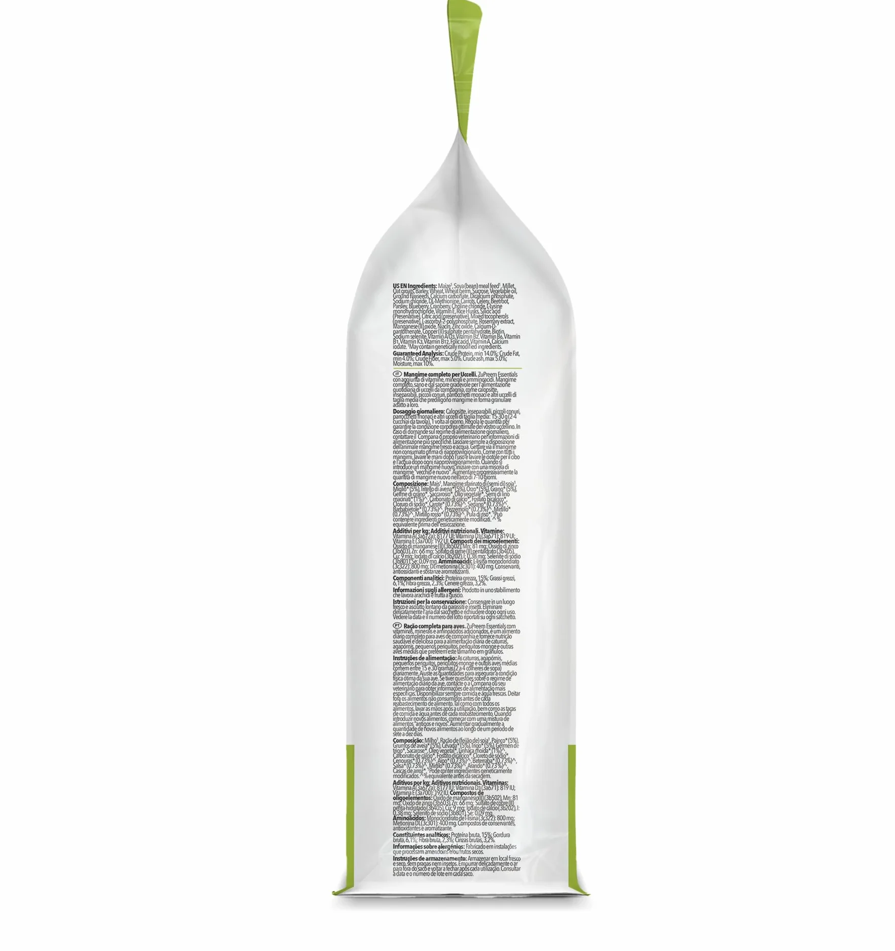 Zupreem Essentials karma dla ptaków domowych - naturalne składniki - karma dla ptaków odpowiednia dla zakochanych ptasiów, kakadu NINFA, argentyńskich Cotorras i innych średnich ptaków - 1 kg