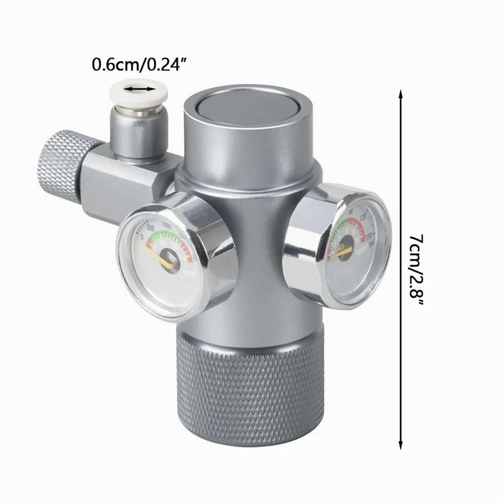 Akwarium regulator CO2, reduktor ciśnienia w akwarium, manometr CO2 z górnym otworem W21.8 z zaworem zwrotnym do systemu dwutlenku węgla do akwarium