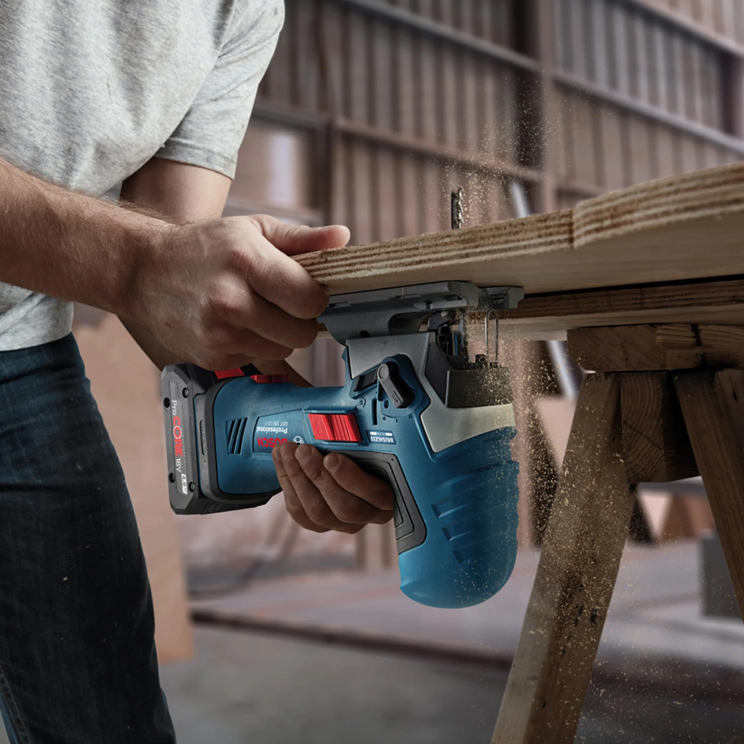 Bosch Professional Bezprzewodowa wyrzynarka 18 V GST 18V-125 S z uchwytem ostrza SDS