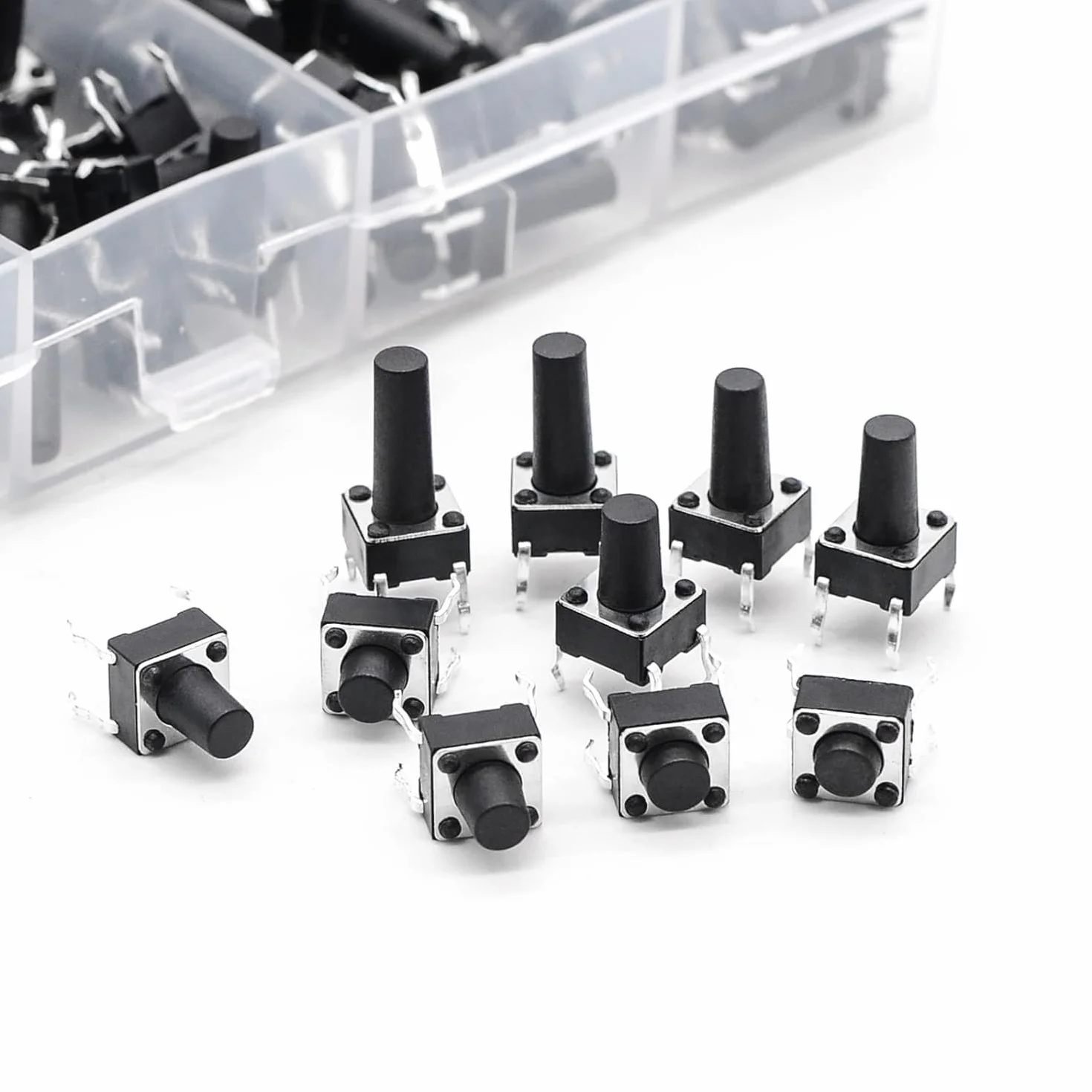 100 Sztuk Przełącznik Micro Tact 10 wartość 6x6x4.3-13mm Dotykowy Przełącznik Wciskany Wodoodporny Przycisk Taktu Przełączniki Zestaw Asortymentowy