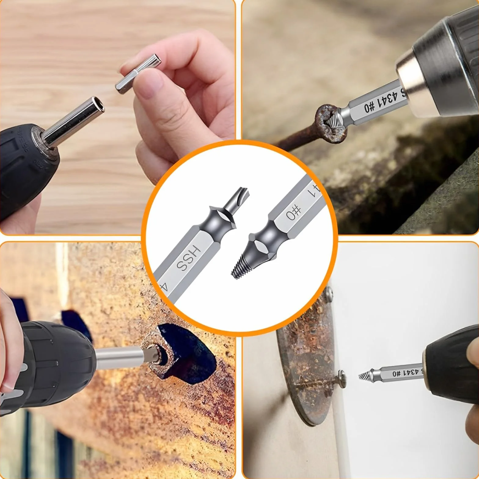 Ściągacz uszkodzonych śrub zestaw 6 sztuk przedłużacz adapter do usuwania zerwanych śrub