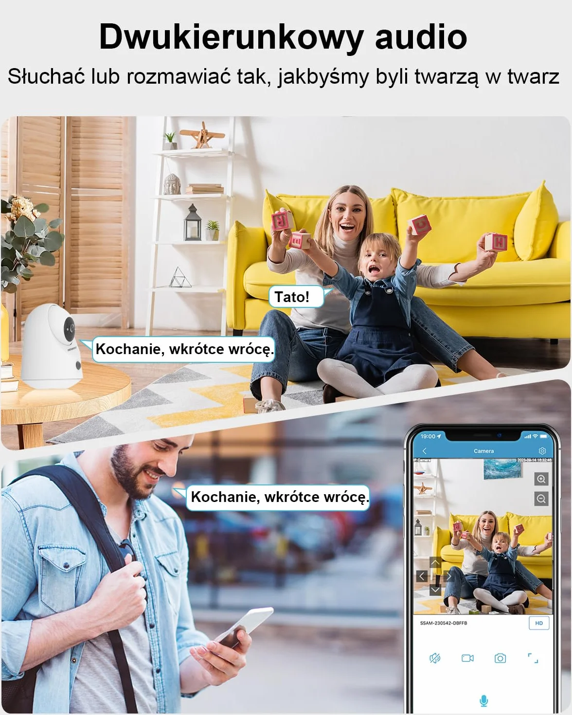 GENBOLT 2K Kameras Bezpieczeństwa WiFi Wewnętrzna, Pan Tilt Kamera dla zwierząt i bateria 5000 mAh, IP Kamera CCTV Niania Kamera dla psa Elektroniczna niania z detekcją PIR