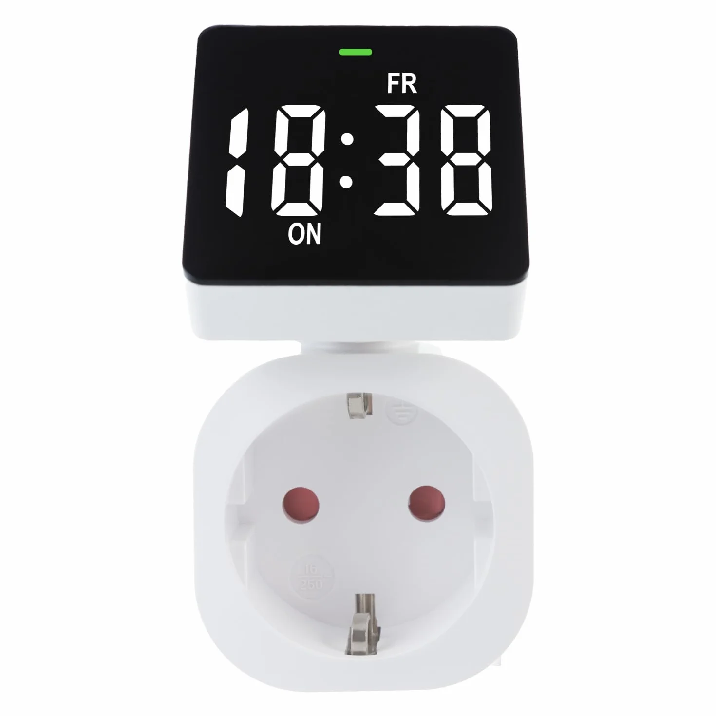 Green Blue Cyfrowy programator czasowy gniazdko z 8 indywidualnie ustawianymi programami | maks. obciążenie 16 A/3680 W | wyświetlacz LCD, klasa ochrony IP20 do użytku w pomieszczeniach