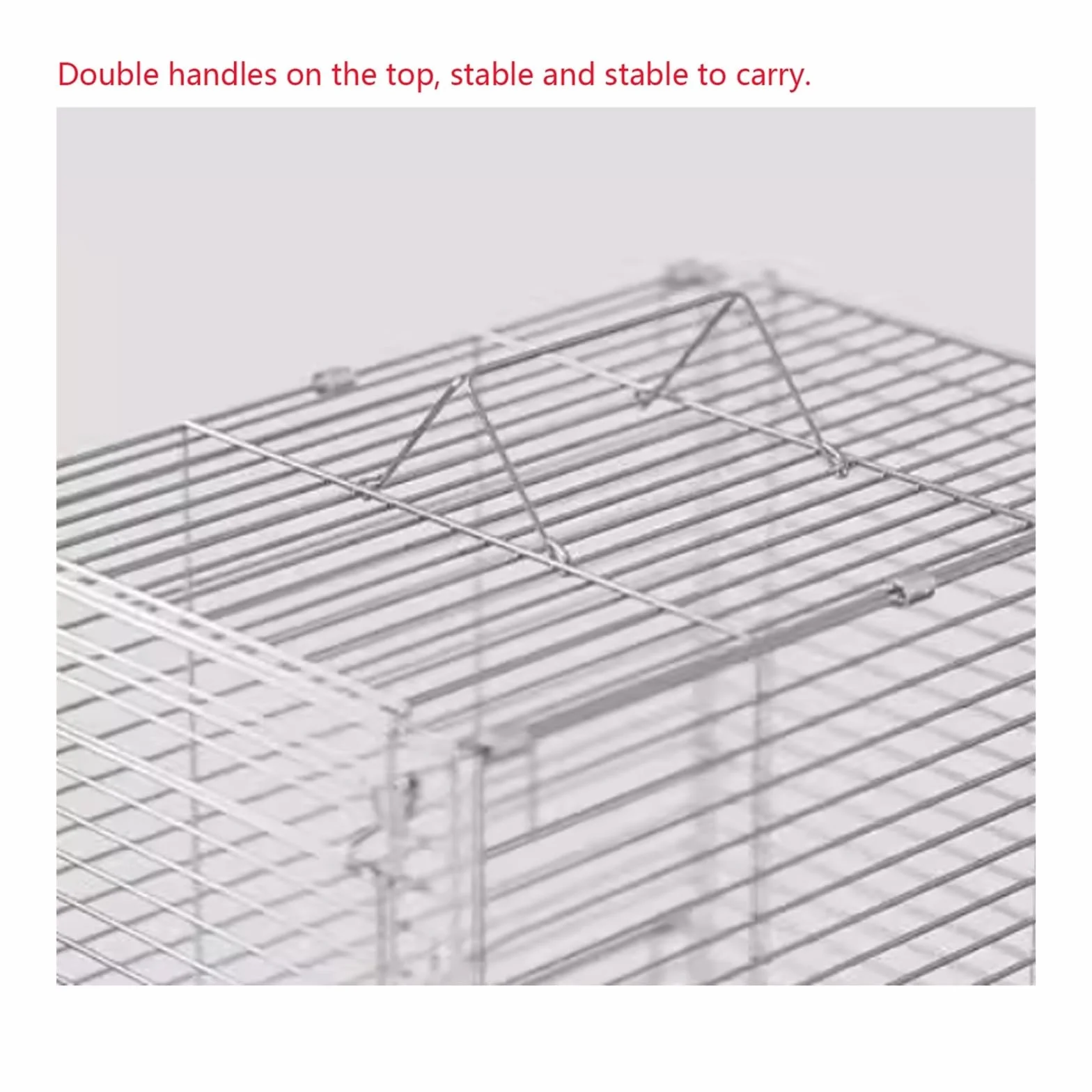 Klatka dla ptaków Składana klatka dla ptaków ze stali nierdzewnej Parrot Outdoor Bird Cage Transport przenośna klatka ręczna Dom dla zwierząt(Biały)