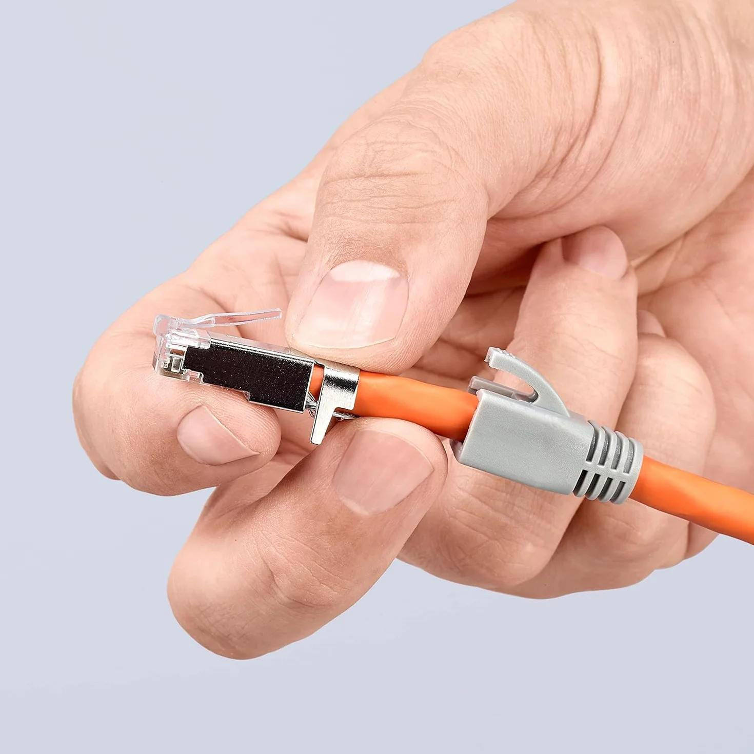 KNIPEX Szczypce do zagniatania złączy typu Western RJ45 z osłonkami wielokomponentowymi 190 mm, 97 51 13