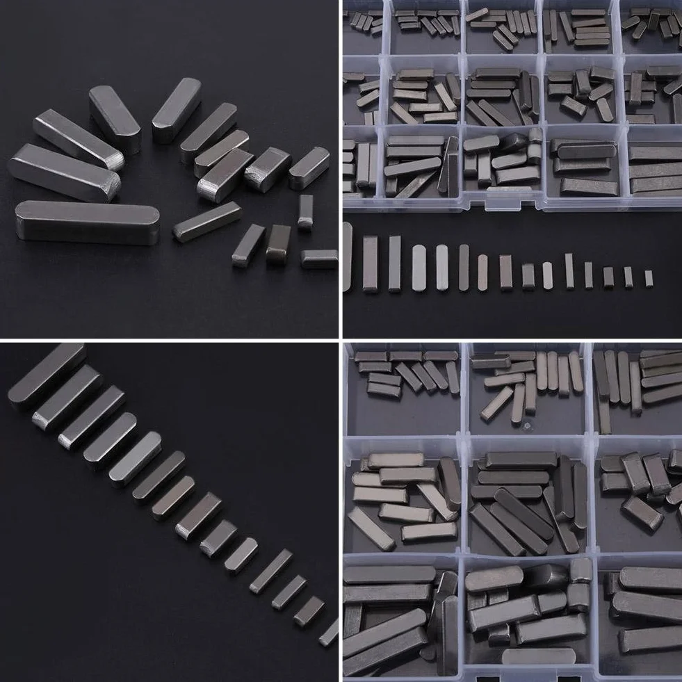 140 Stück Rundkeil, Passfedern für Parallelantrieb 8 mm, 10 mm, 12 mm, 16 mm, 20 mm, 25 mm, 30 mm