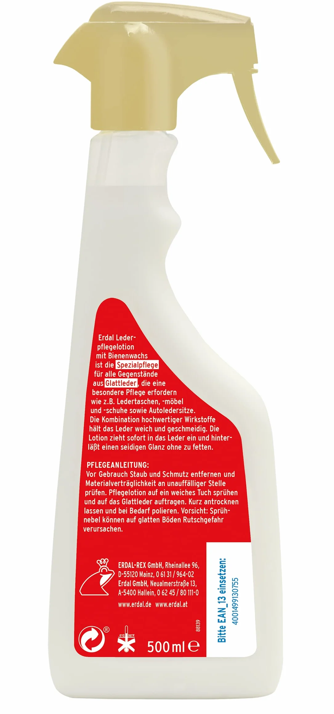 ERDAL Balsam do pielęgnacji skóry, 500 ml, wszystkie kolory również biały, rozmiar uniwersalny, 3075