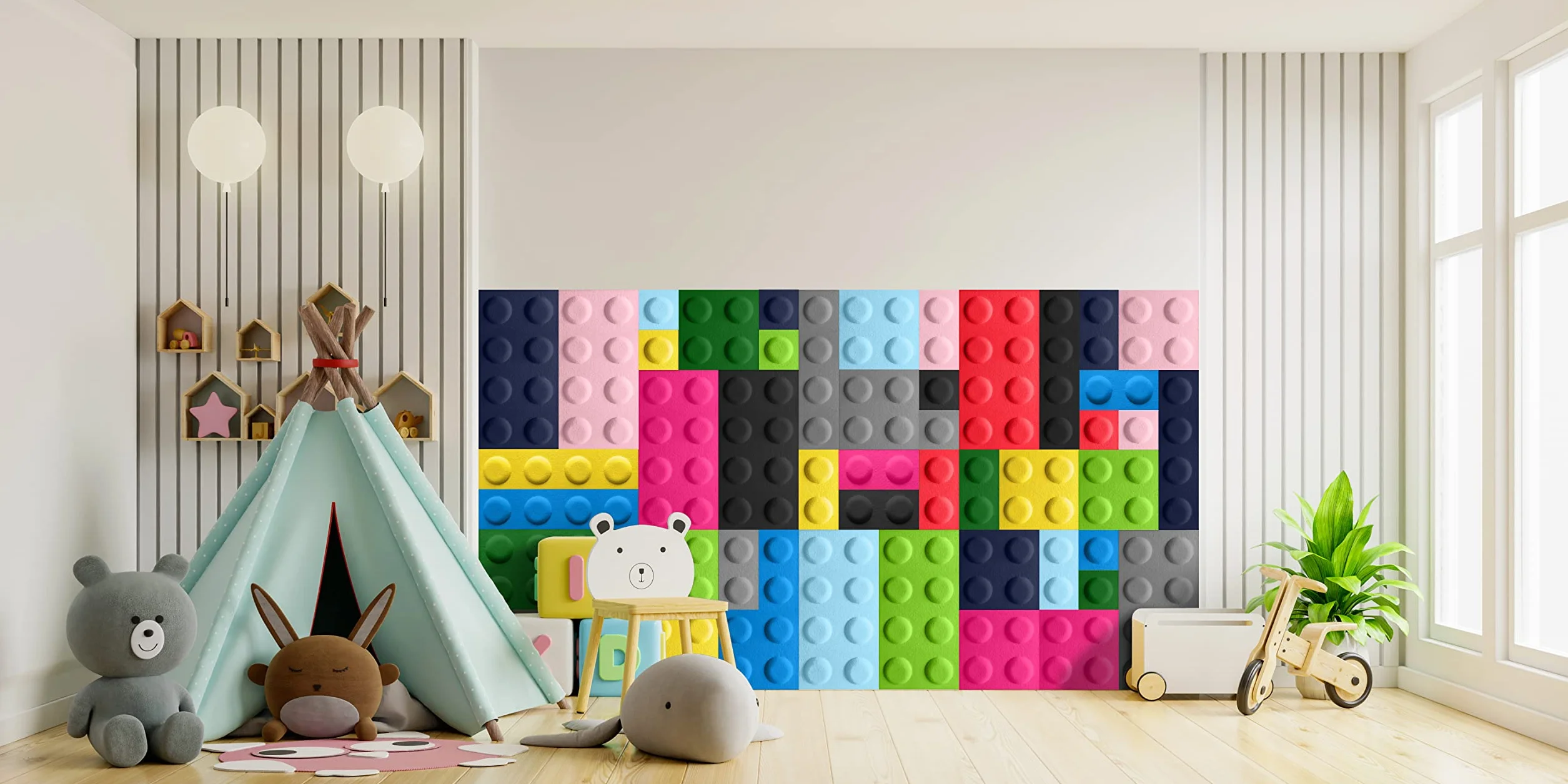 3D Panele ścienne akustyczne filcowe klocki dekoracja pokoju dziecięcego