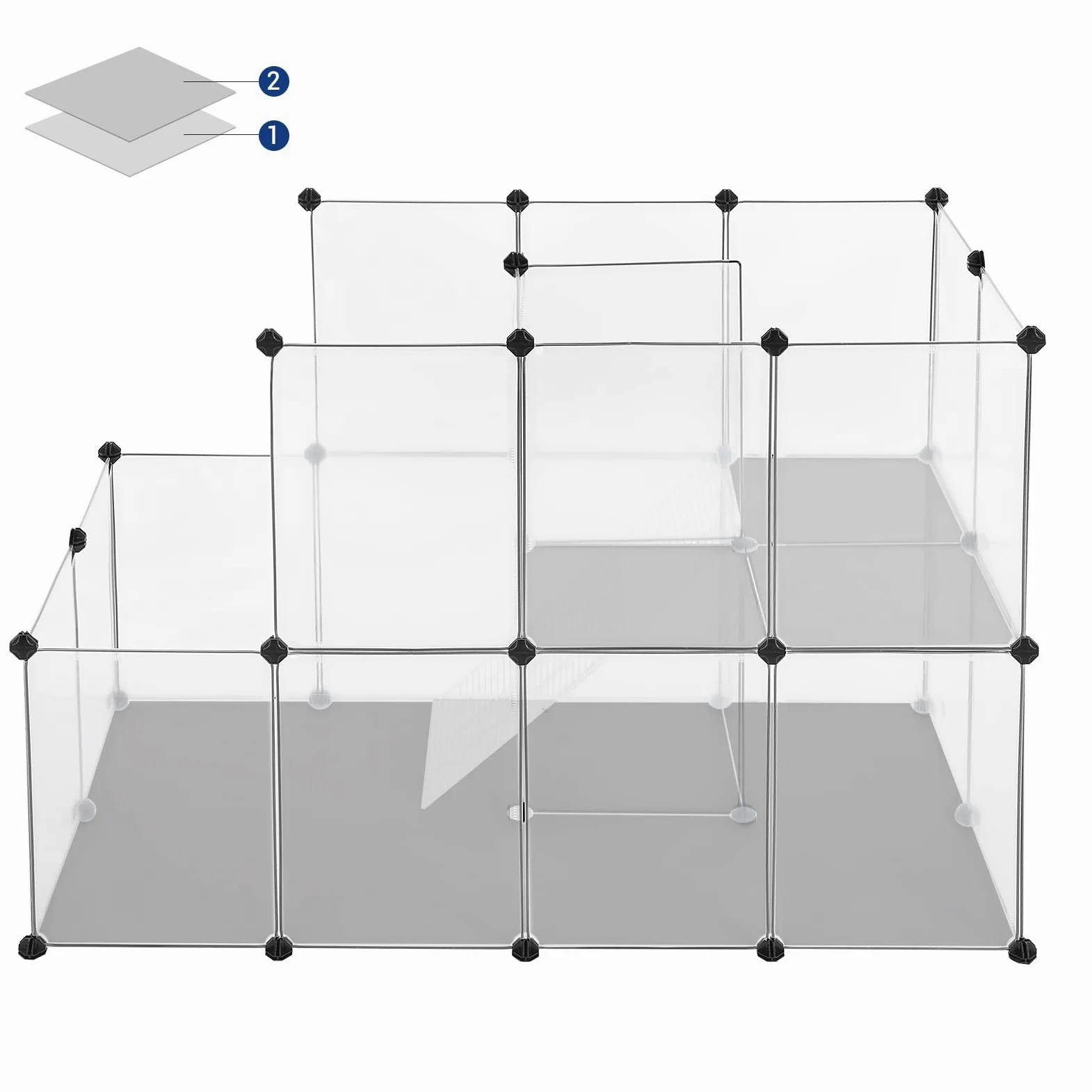 SONGMICS Klatka dla świnek morskich DIY z tworzywa sztucznego biała LPC03W