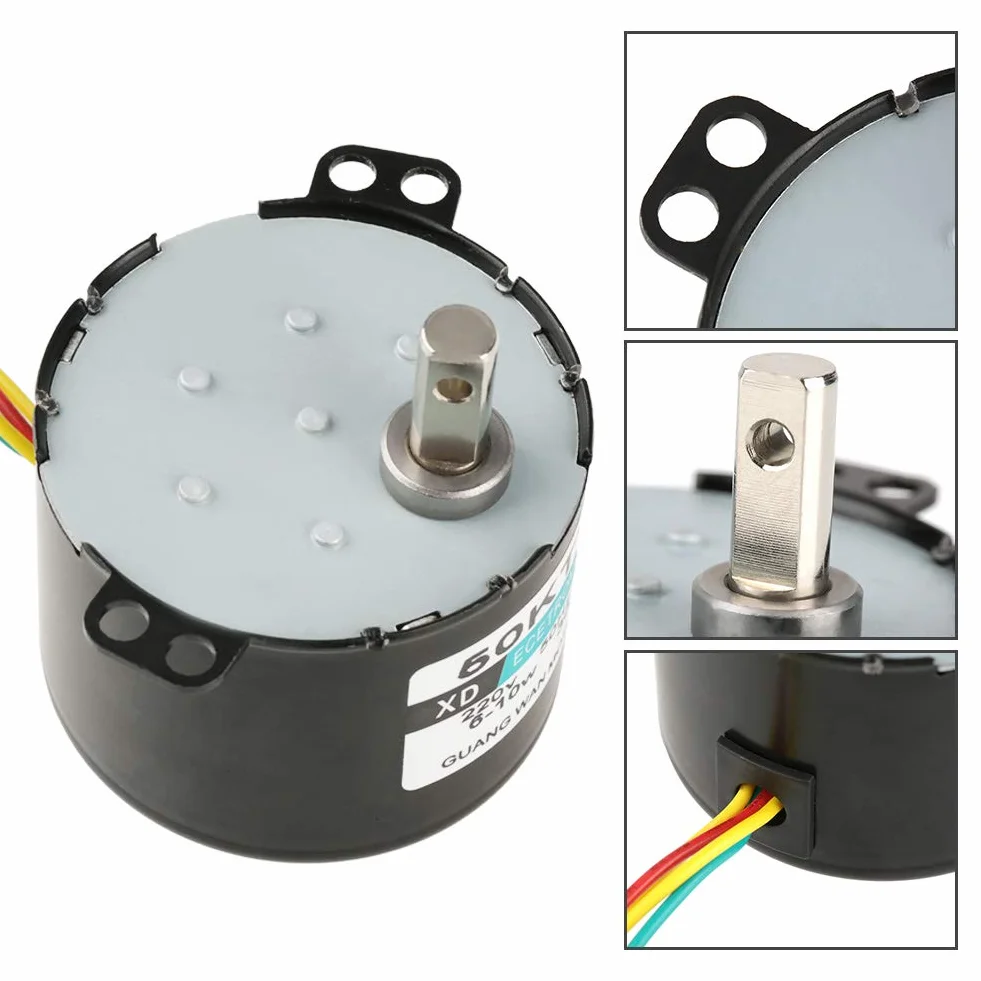 Silnik synchroniczny z magnesami trwałymi 50KTYZ CW/CCW Silnik elektryczny o niskiej prędkości i wysokim momencie obrotowym AC 220 V 6-10 W miniaturowy (5 obr./min)