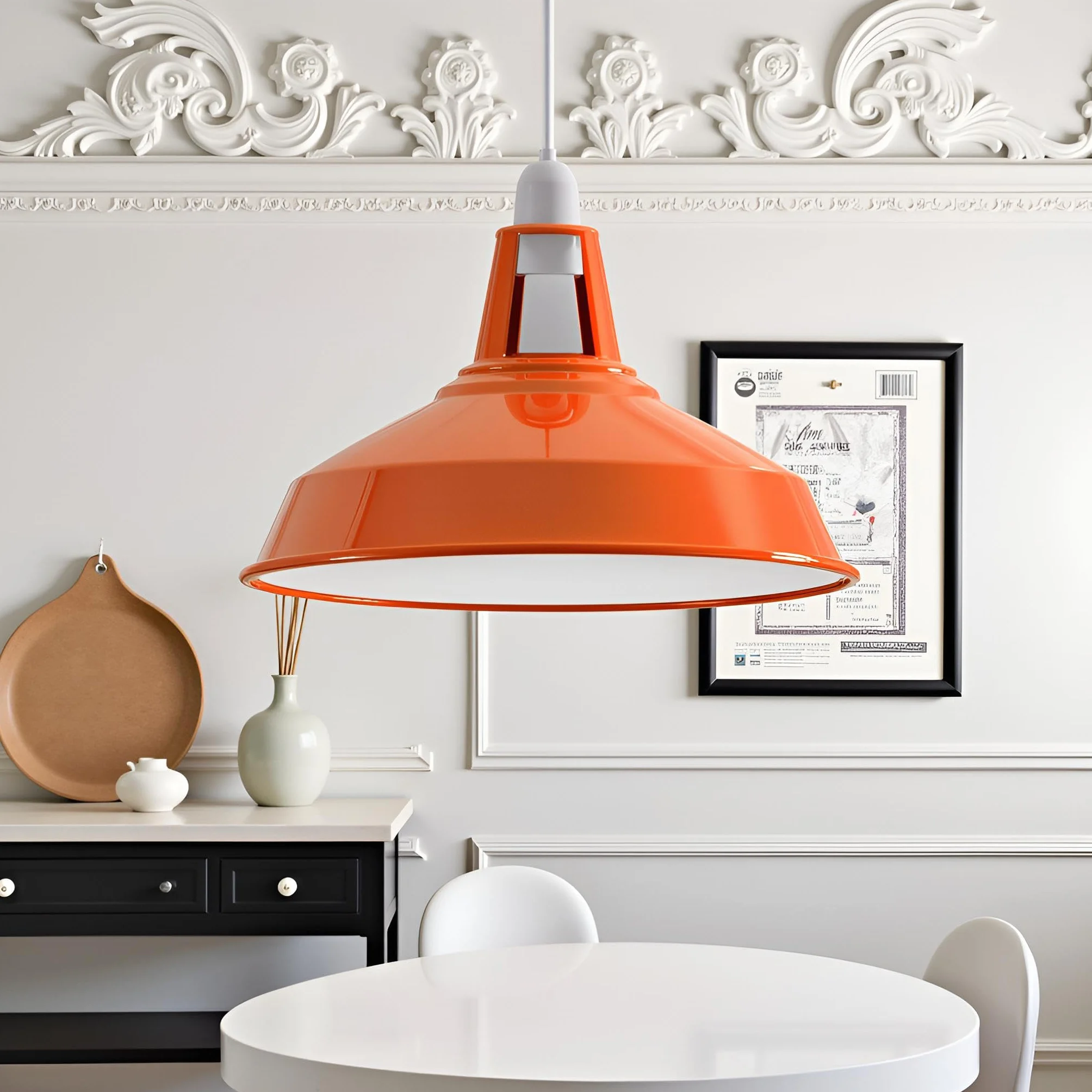 Pomarańczowe metalowe abażury do lamp w nowoczesnym stylu retro antyczne odcienie do lamp sufitowych, abażury do przemysłowych lamp wiszących do sypialni, kuchni i łazienki