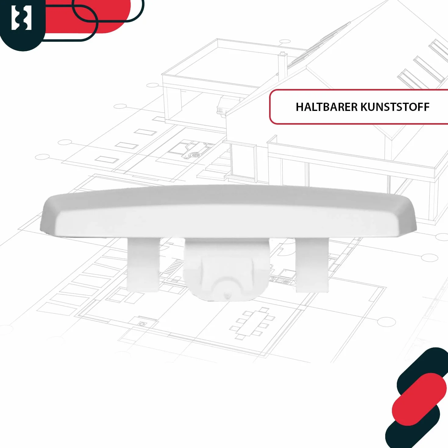 KOTARBAU Zestaw 20 nasadek do otworów odpływowych – 45 mm – tworzywo sztuczne ASA – białe – odwadnianie okien – odwadnianie – okna PCW – ochrona – osłona
